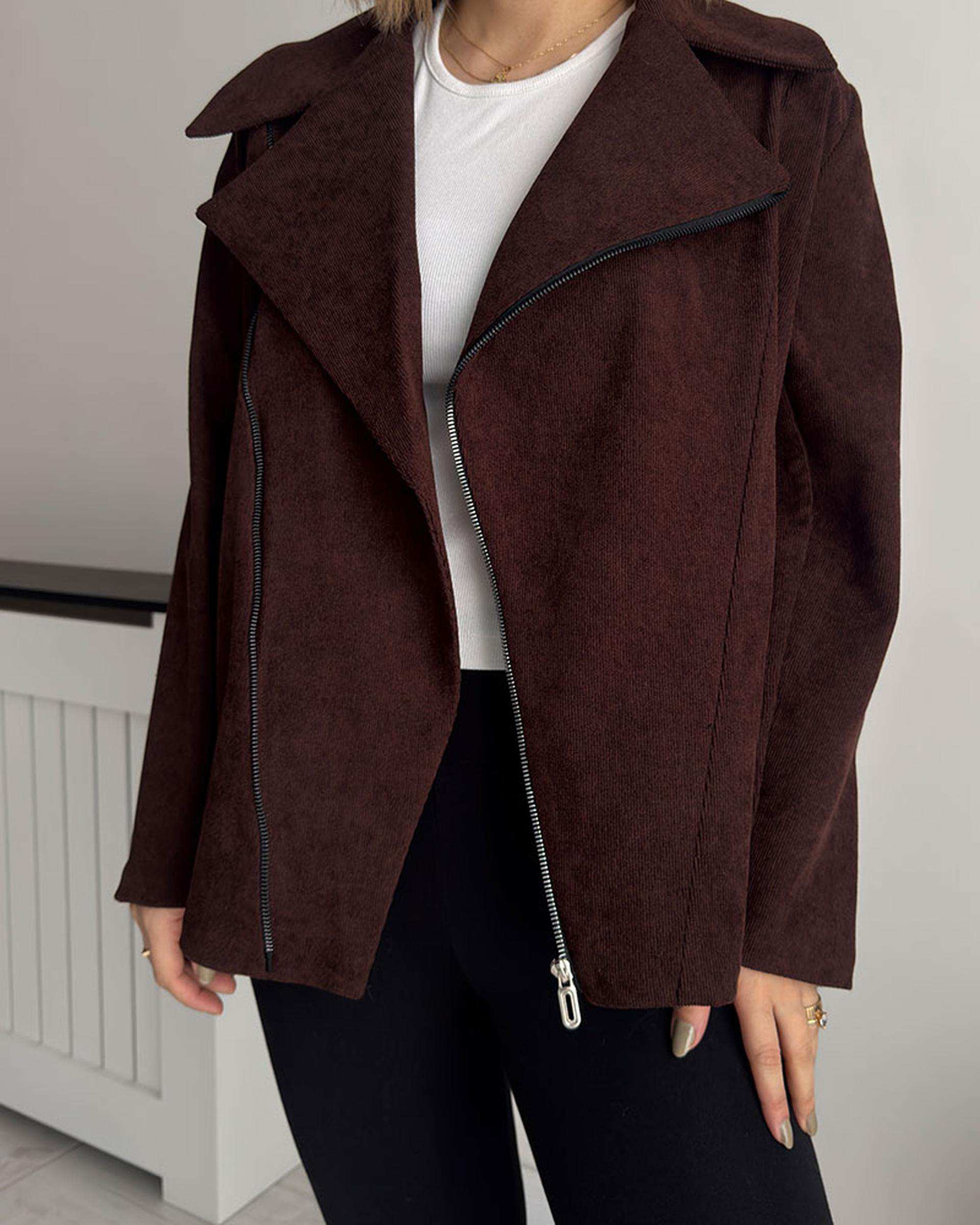 جکت زنانه قهوه ای نگار ندایی Negar Nedaei مدل glory