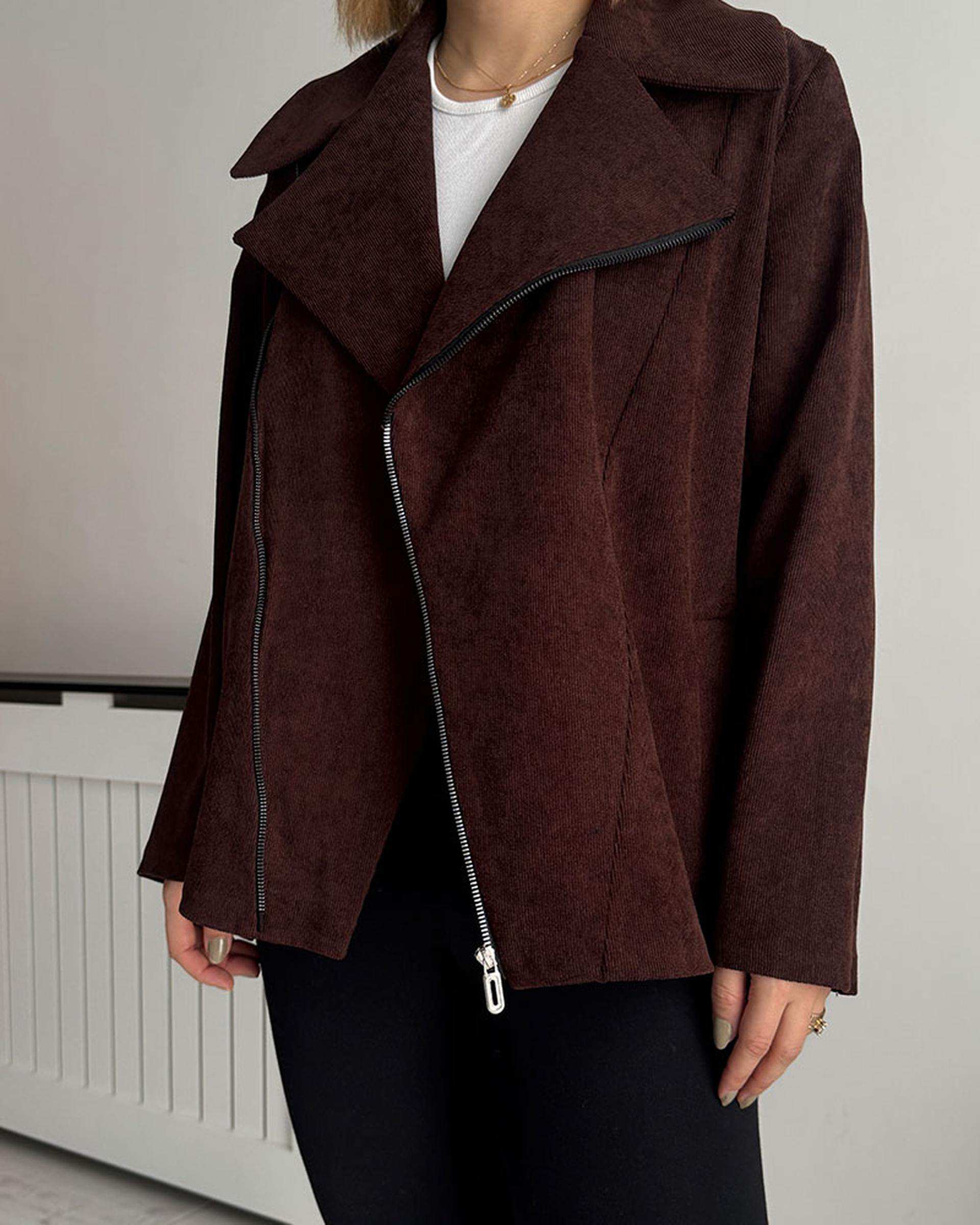 جکت زنانه قهوه ای نگار ندایی Negar Nedaei مدل glory