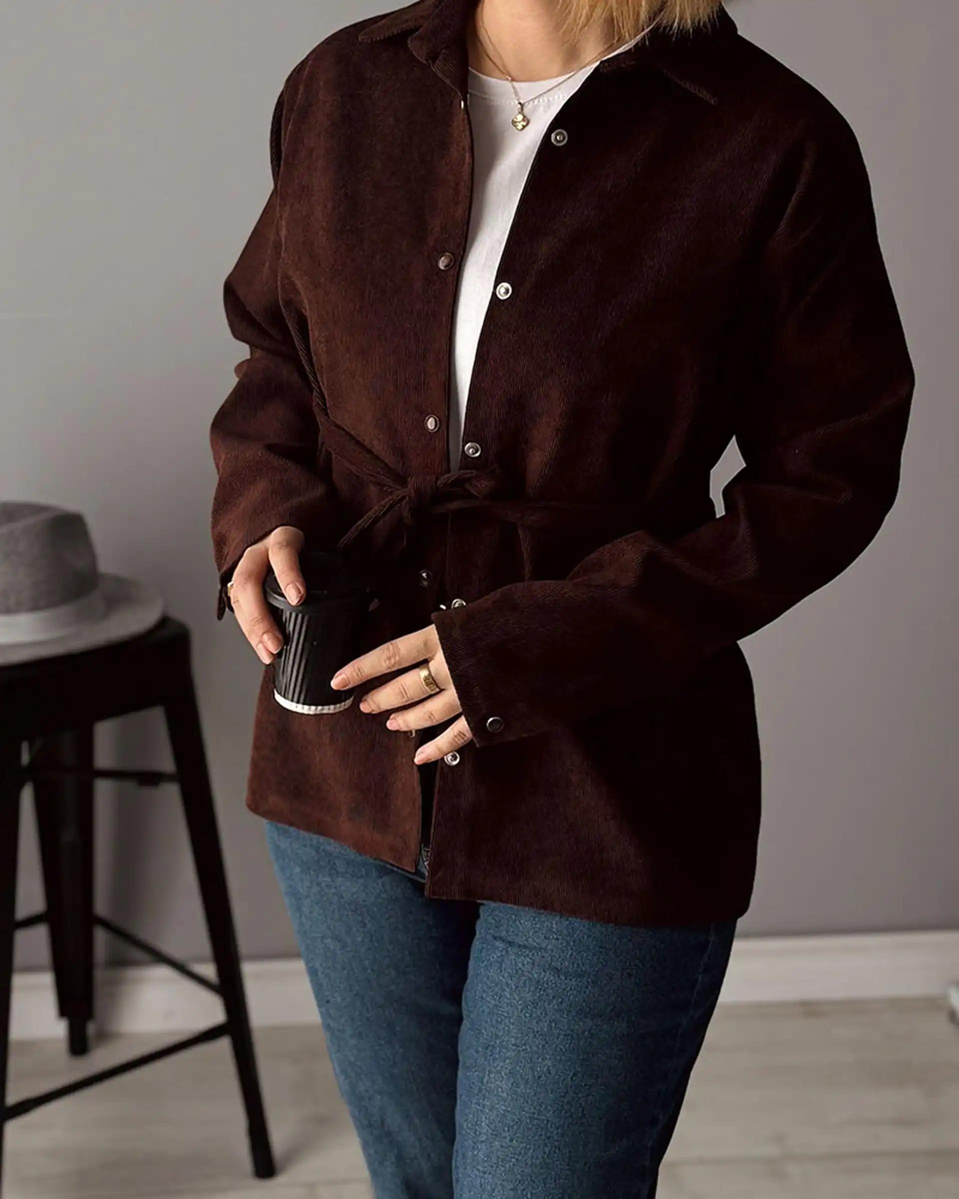 شومیز زنانه کتی قهوه ای نگار ندایی Negar Nedae مدل Hope