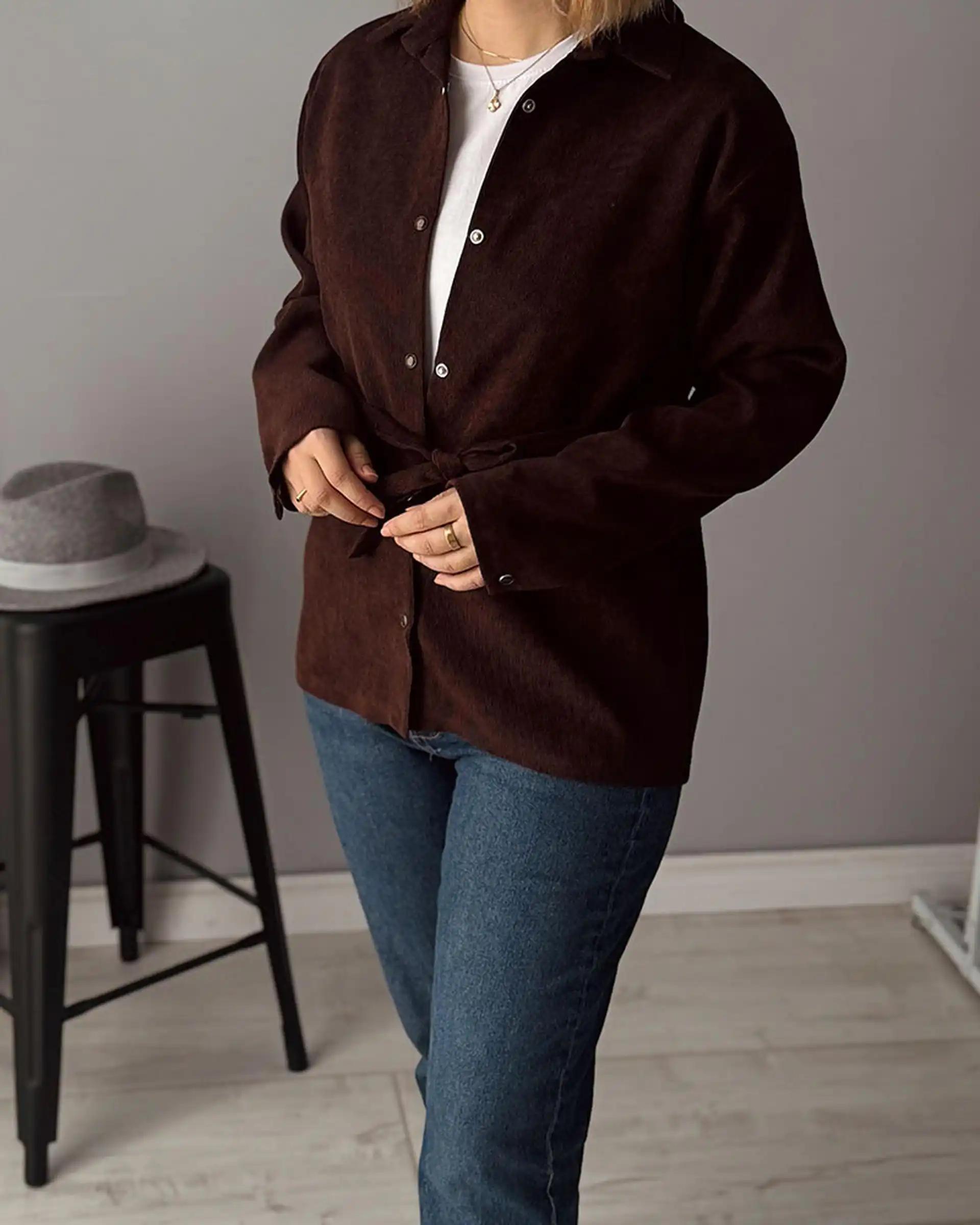 شومیز زنانه کتی قهوه ای نگار ندایی Negar Nedae مدل Hope