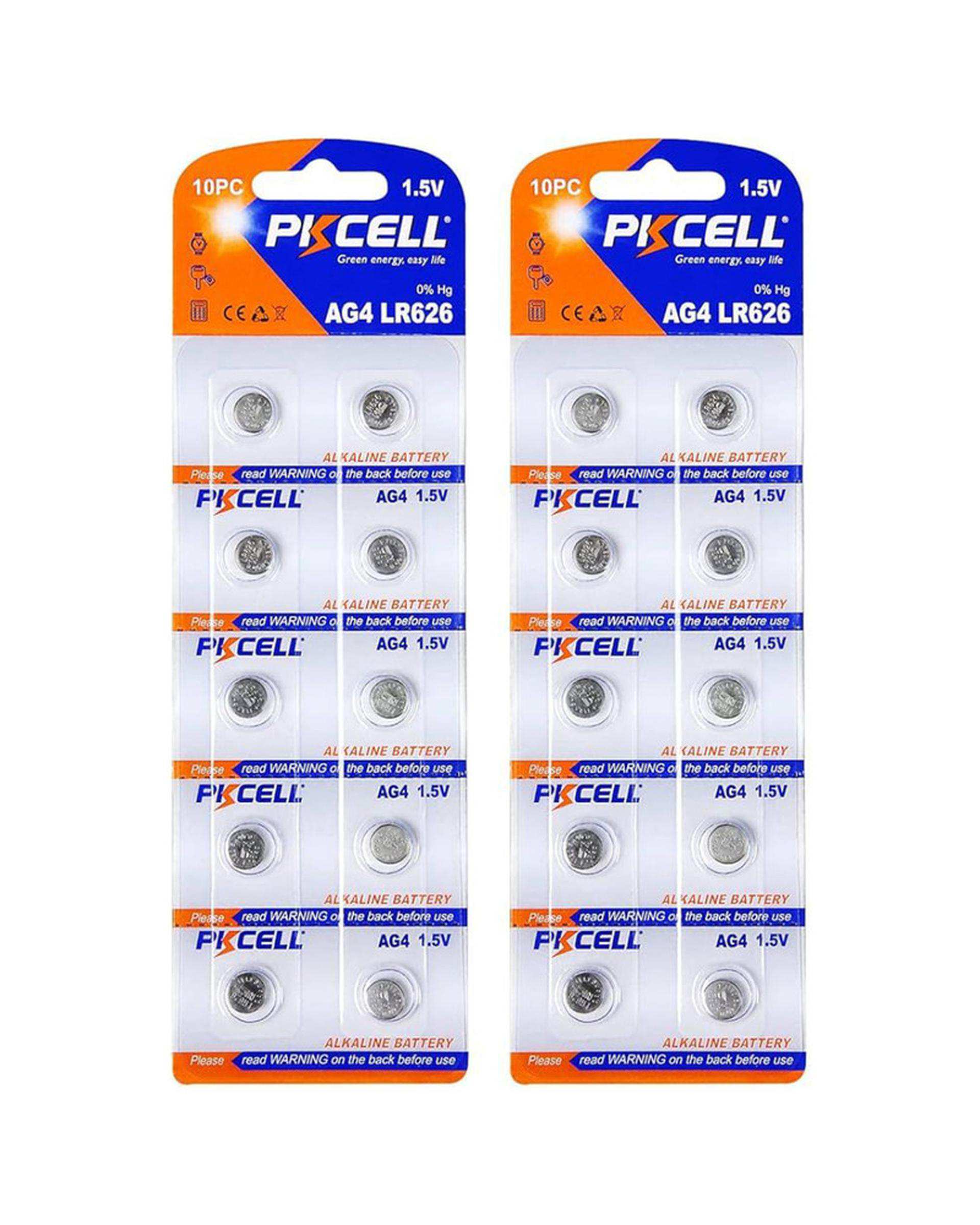 باتری ساعت پی کی سل Pkcell مدل AG4 LR626 بسته 20 عددی