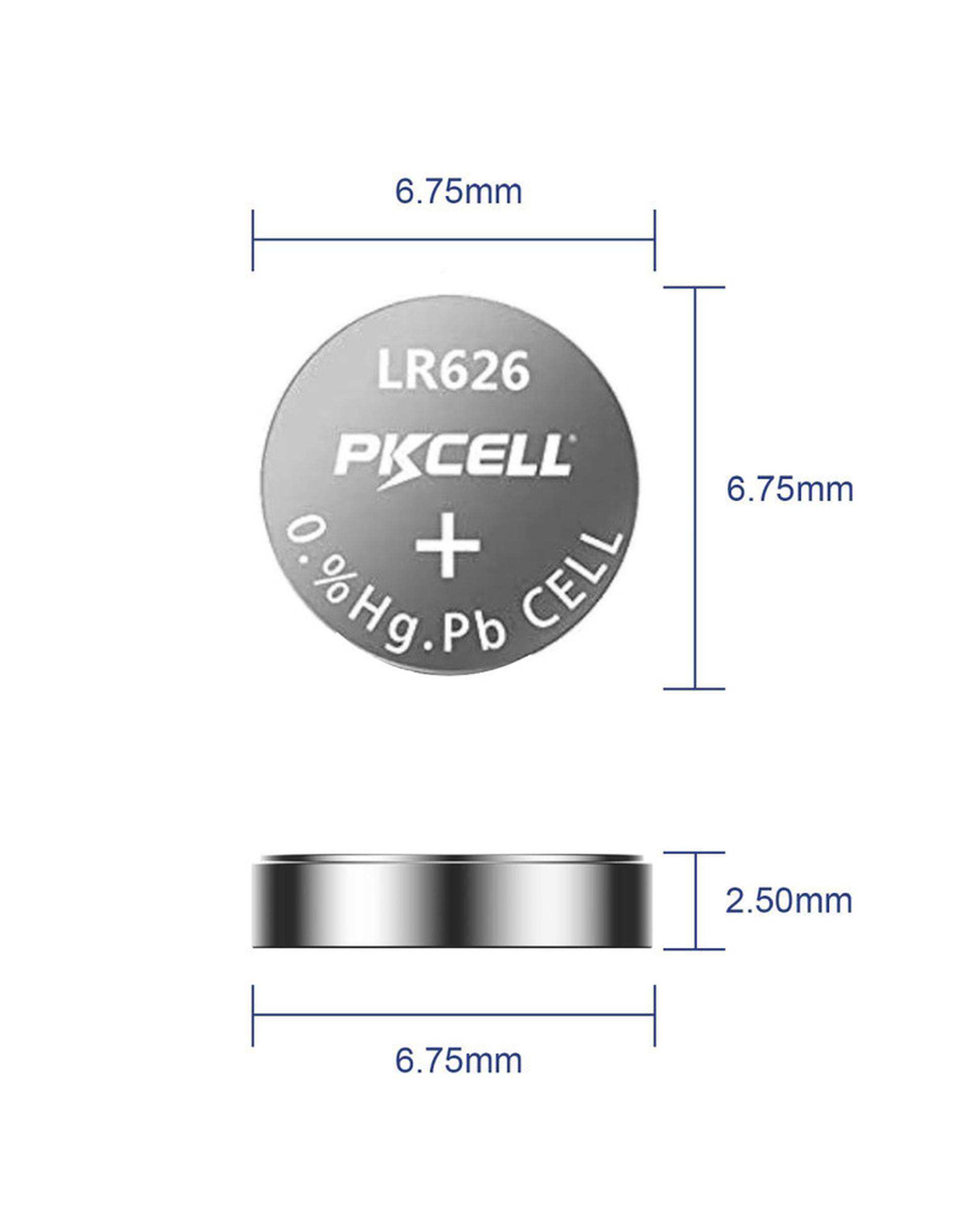 باتری ساعت پی کی سل Pkcell مدل AG4 LR626 بسته 10 عددی