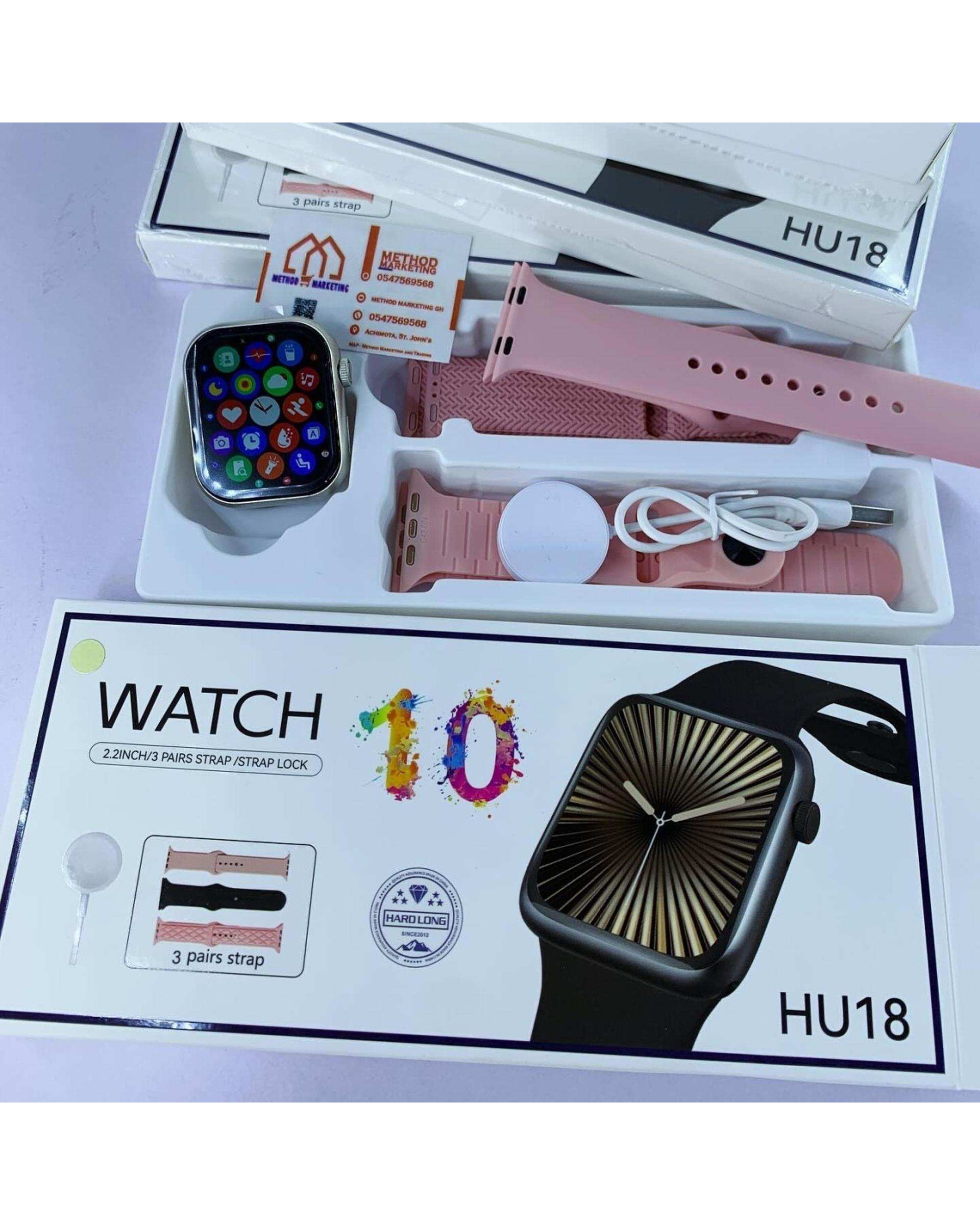 ساعت هوشمند مشکی WATCH 10 مدل HU18