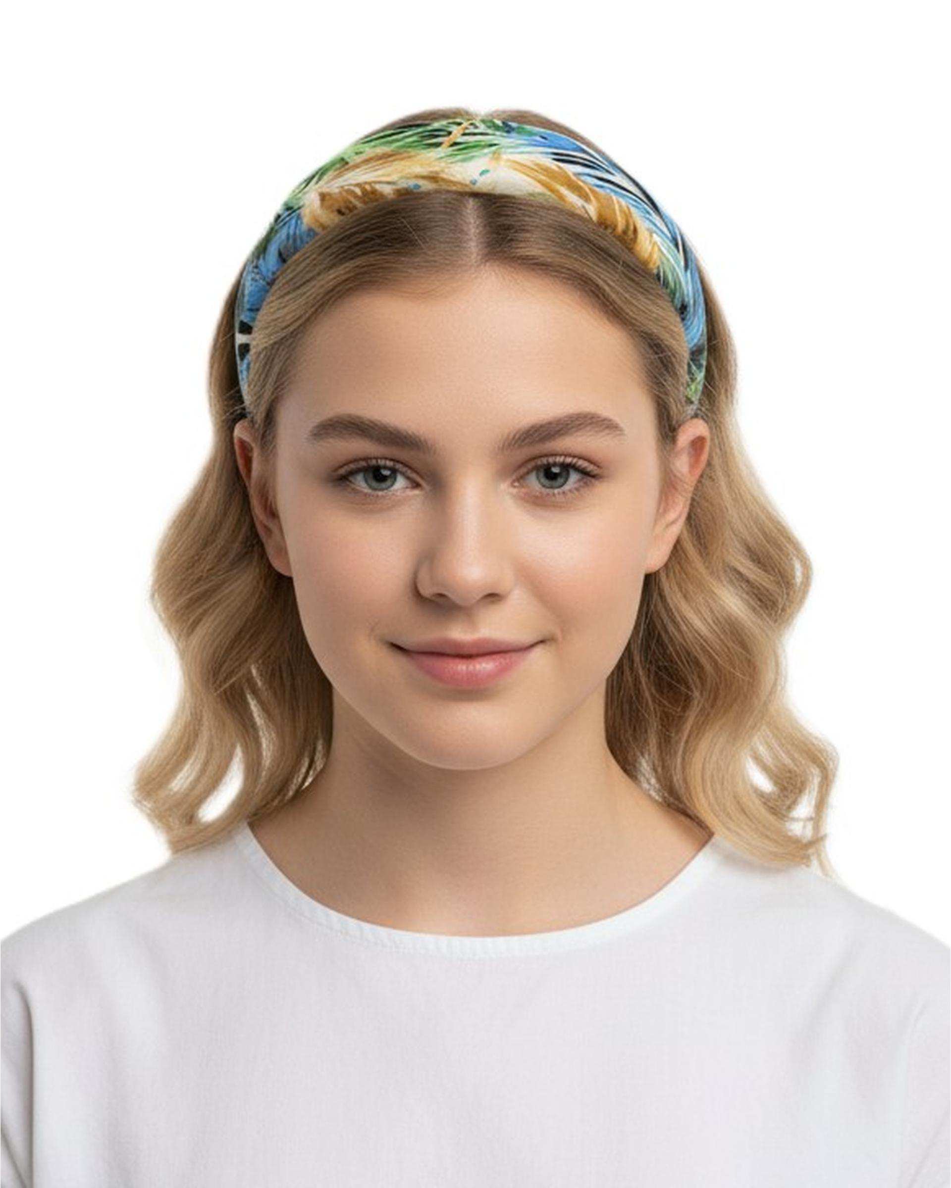 تل مو زنانه سفید تارتن Tartan طرح هاوایی برگی کد 11670676