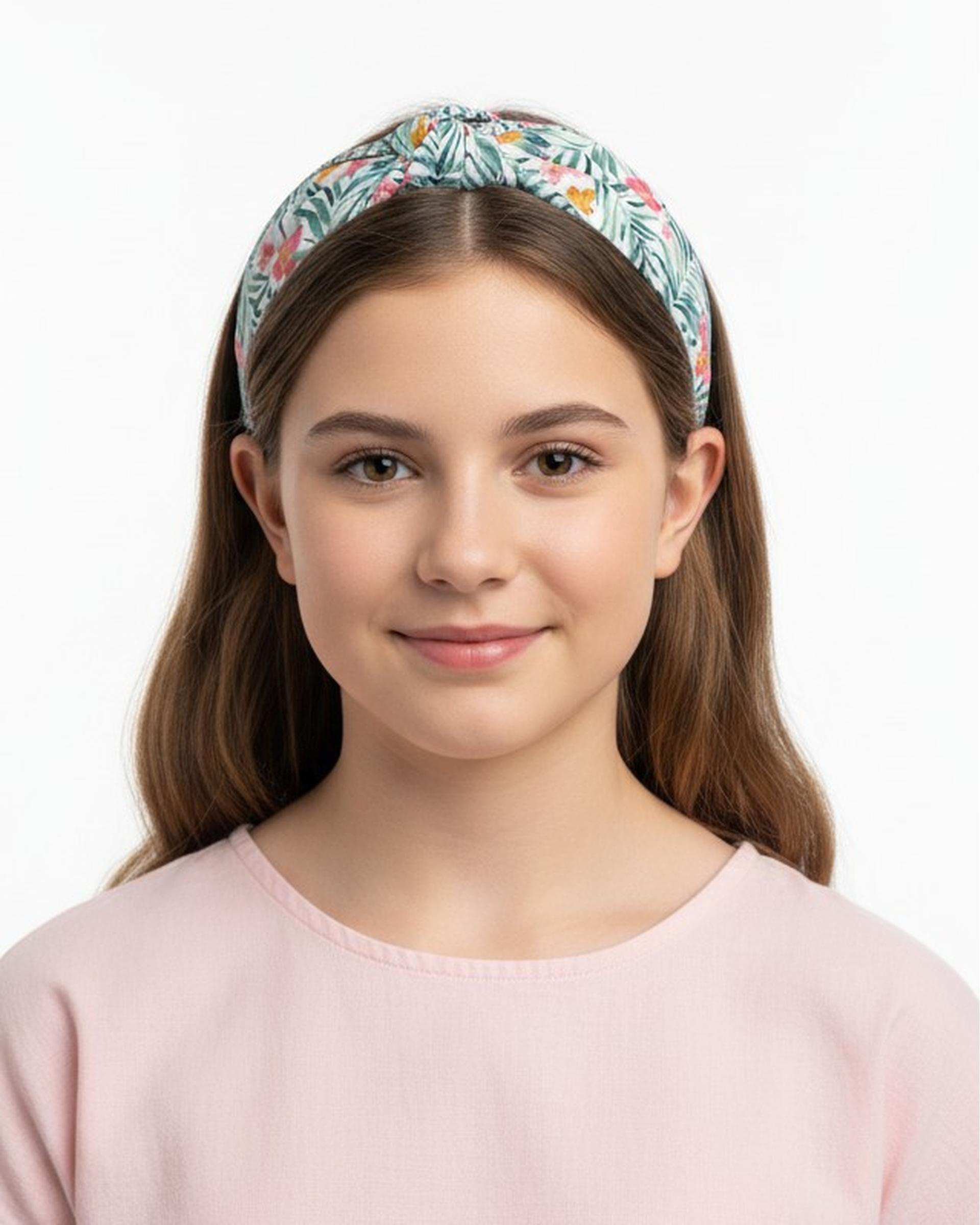 تل مو زنانه سفید تارتن Tartan طرح هاوایی برگی کد 11870776