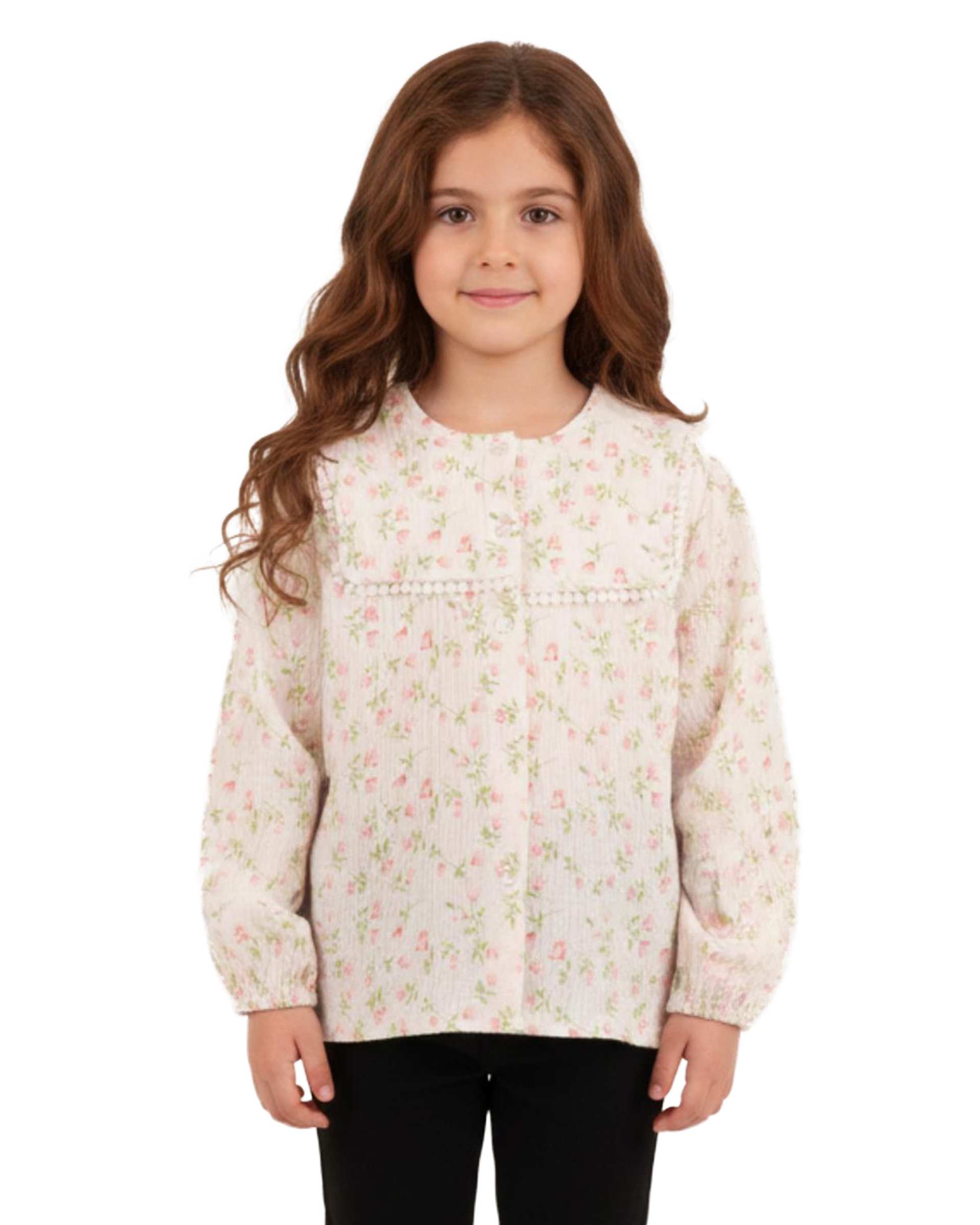 شومیز دخترانه سفید مرینو Merino کد 1864
