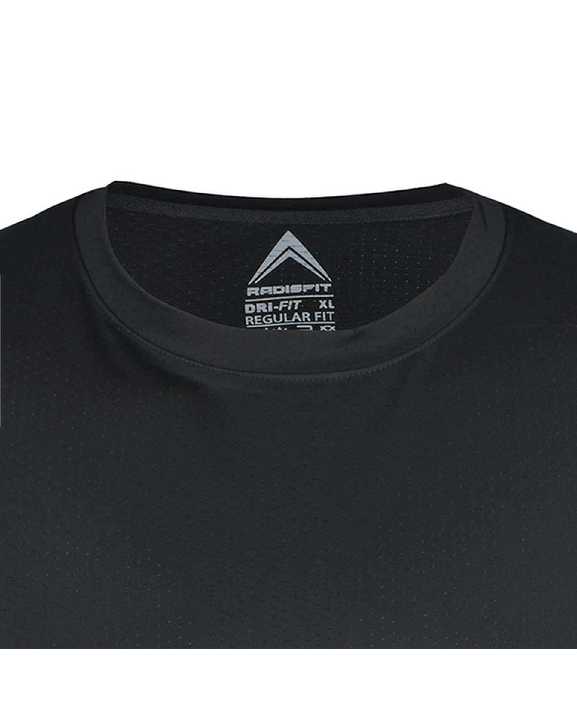 تیشرت ورزشی مردانه آستین کوتاه مشکی رادیس فیت Radisfit مدل Dri-Fit B1