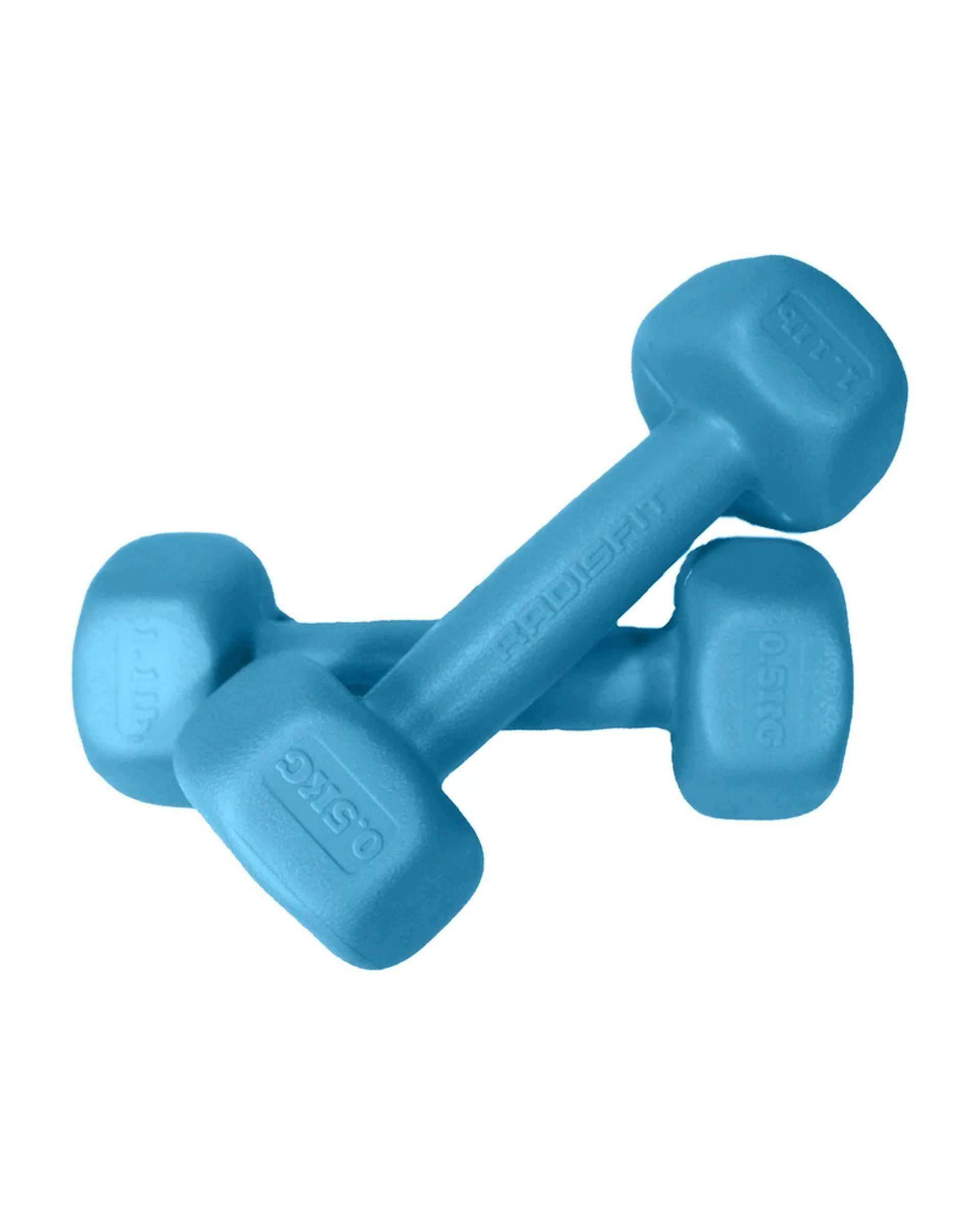 دمبل 0.5 کیلوگرمی آبی فیروزه ای رادیس فیت Radisfit مدل RPHF-500 بسته 2 عددی