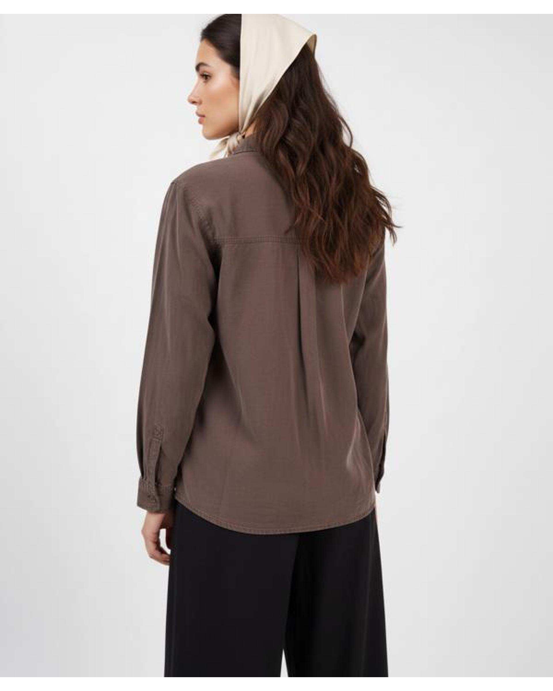 شومیز زنانه قهوه ای سوپردرای Superdry کد 6020013