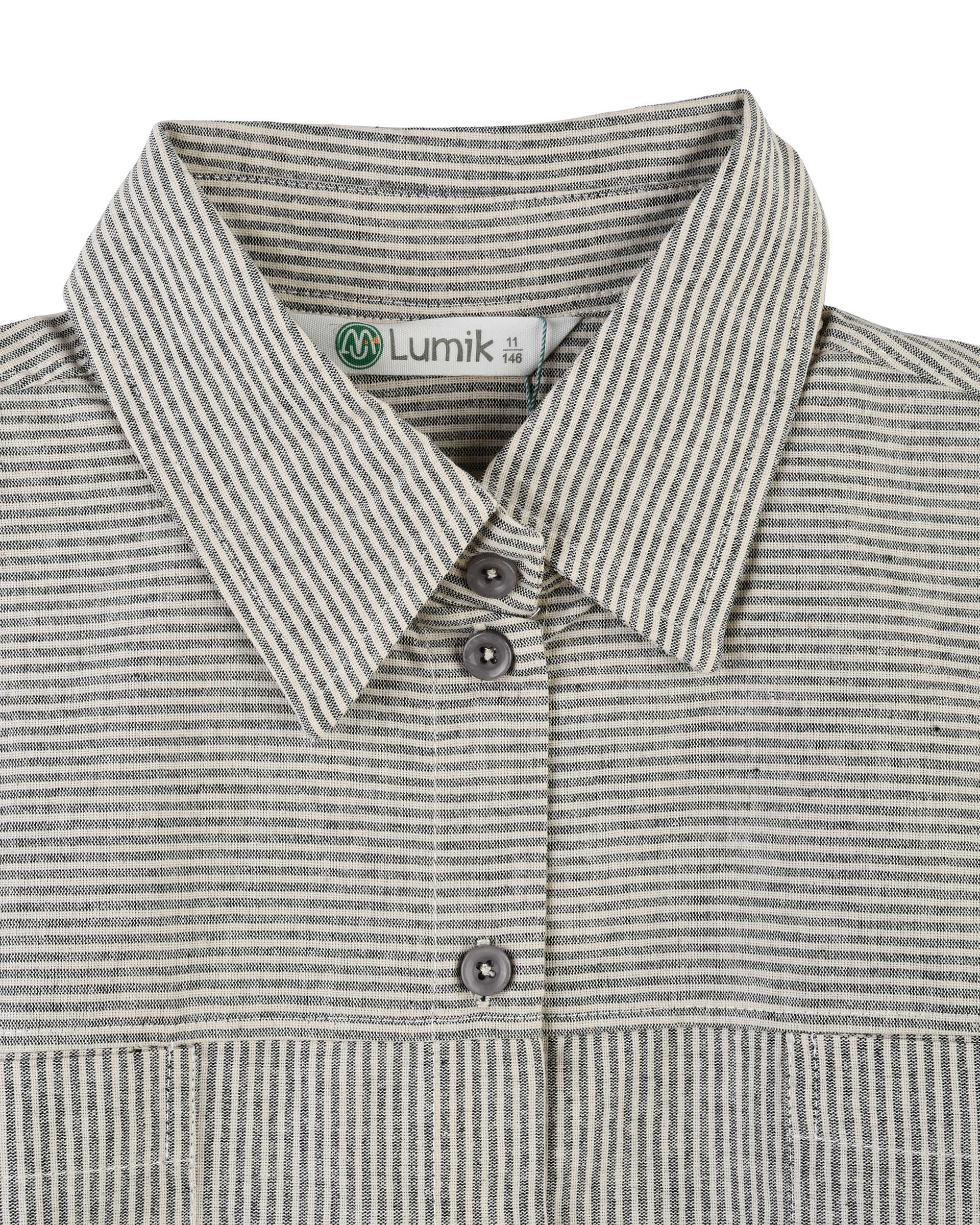 شومیز دخترانه راه راه طوسی لومیک LUMIK کد 1274