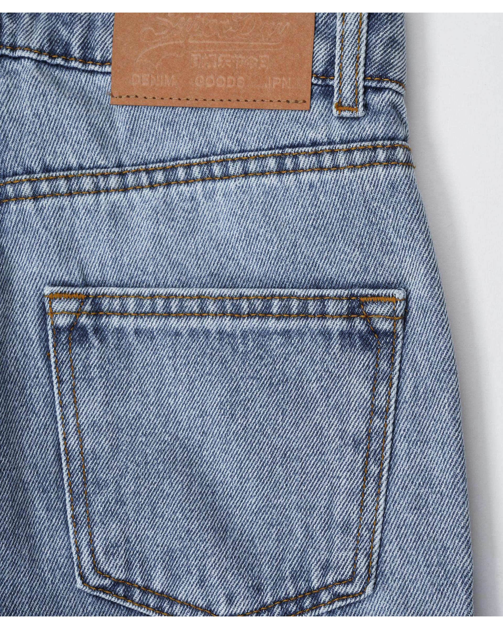 شلوار جین زنانه نیم بگ آبی سوپردرای Superdry کد 6190024