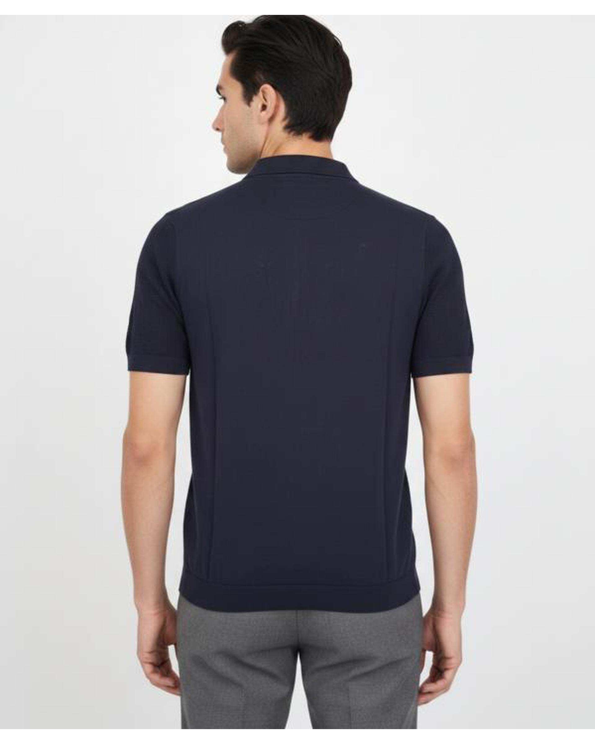 پولوشرت مردانه نیم زیپ سرمه ای سوپردرای Superdry کد 7630013