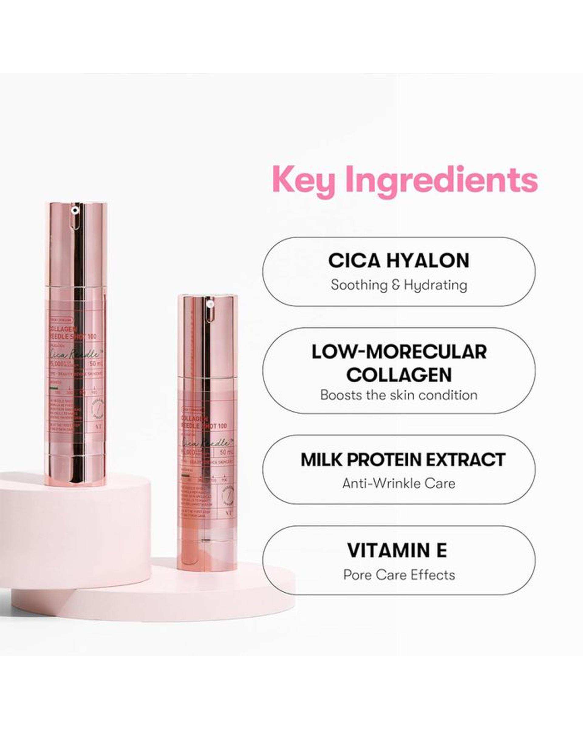 سرم کلاژن وی تی VT مدل ریدل شات Collagen Reedle Shot 100 حجم 50 میلی لیتر