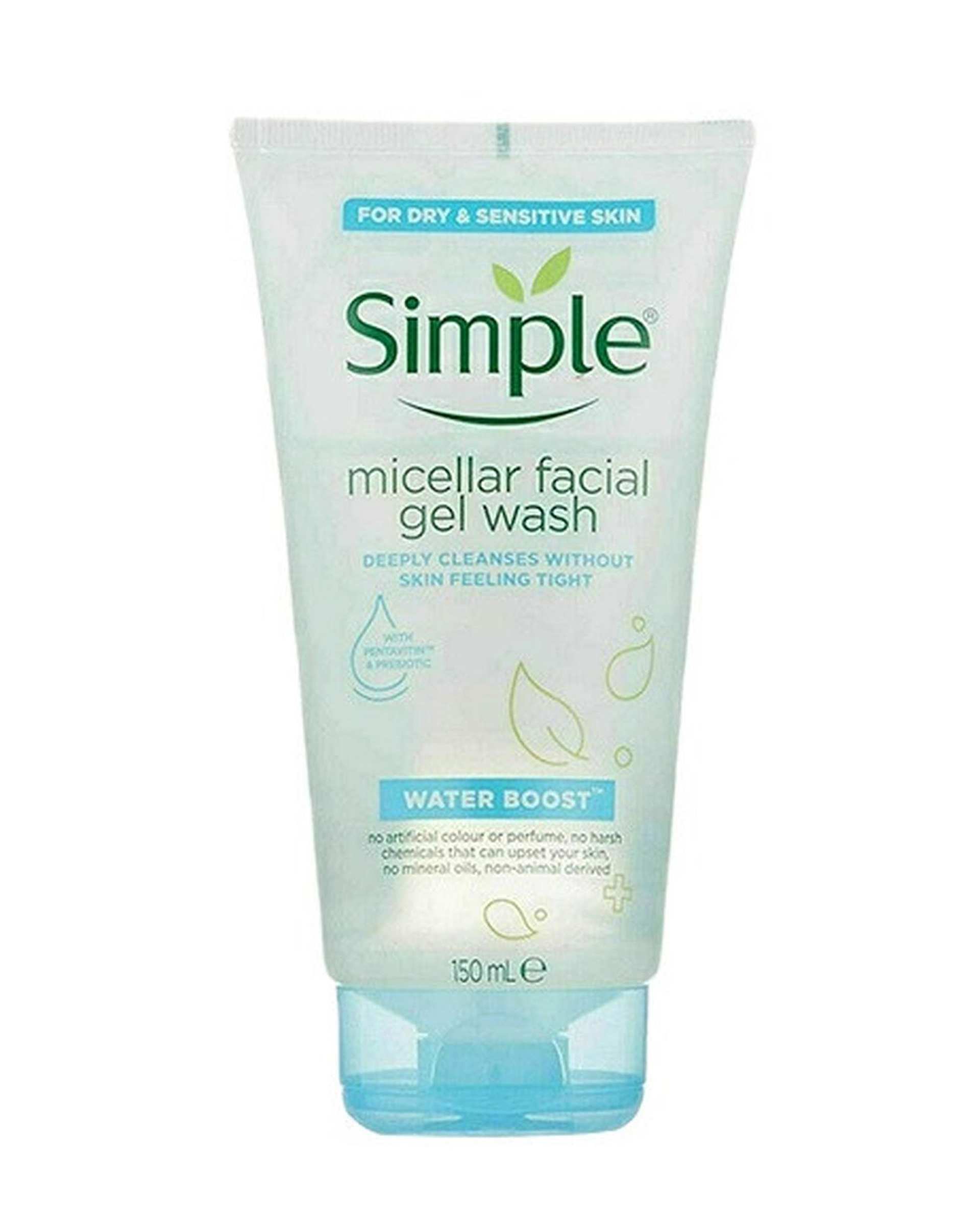 ژل شستشوی صورت سیمپل Simple مدل Water Boost Micellar حجم 150 میلی لیتر
