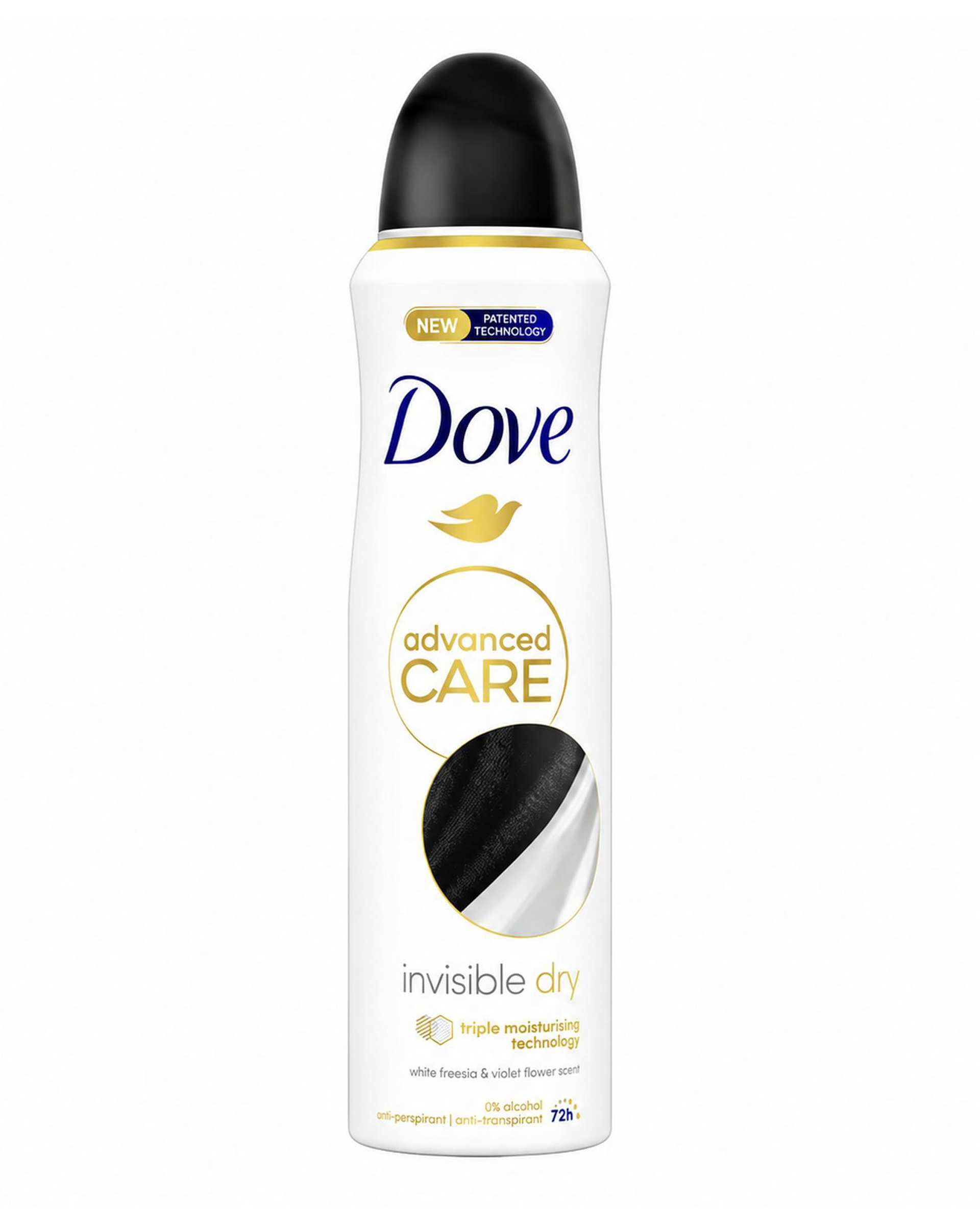 اسپری ضد تعریق زنانه داو Dove سری Advanced Care Invisible Dry رایحه گل فریزیا و بنفشه سفید حجم 250 میلی لیتر