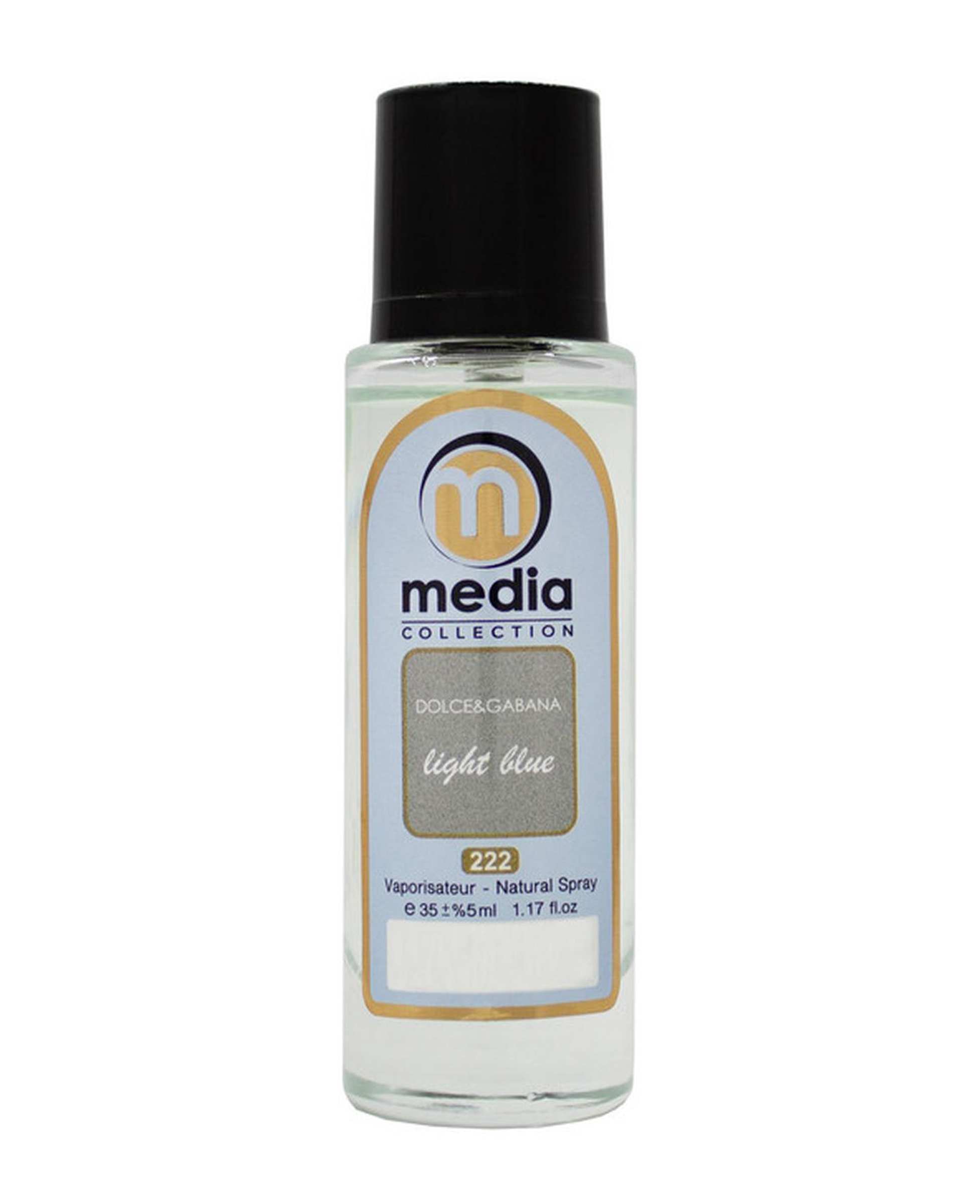 عطر جیبی زنانه مدیا Media مدل لایت بلو شماره 222 حجم 35 میلی لیتر