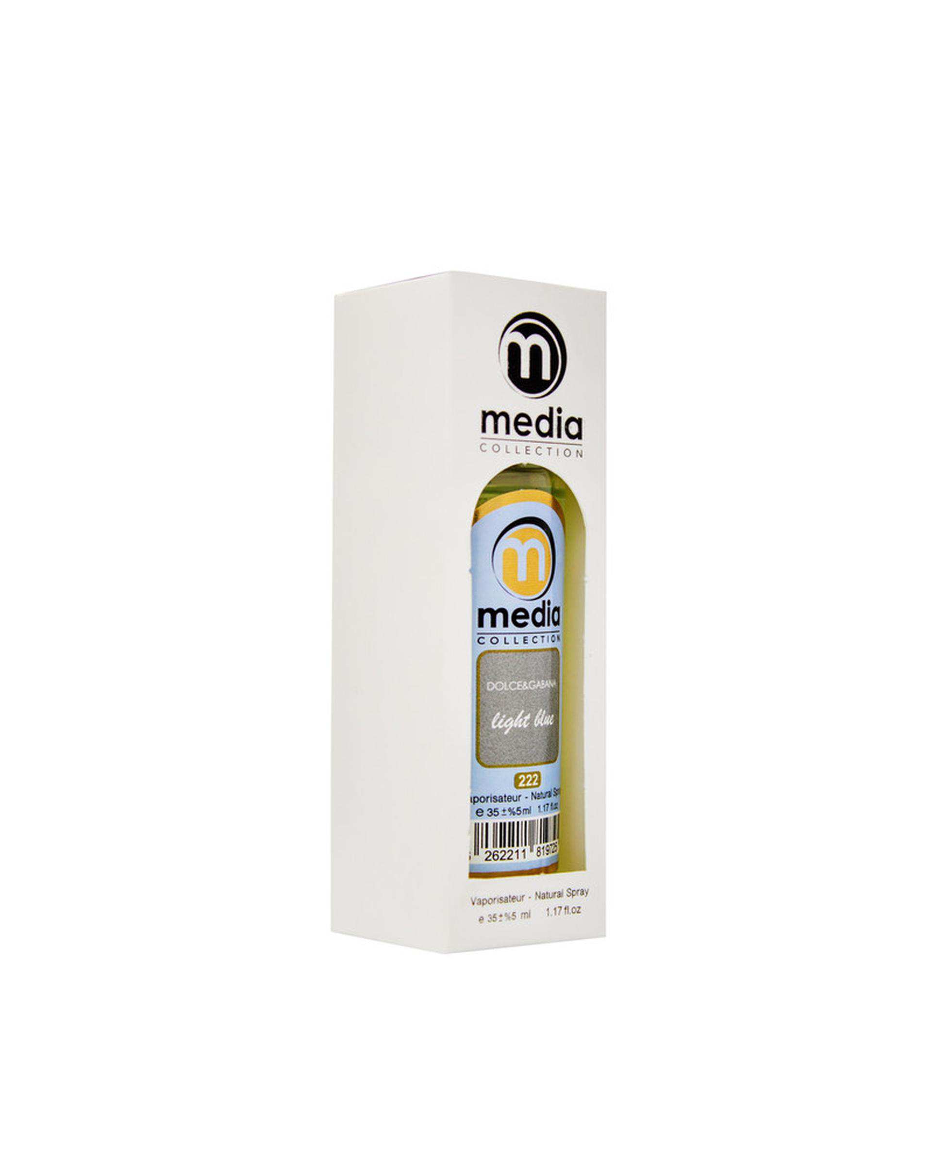 عطر جیبی زنانه مدیا Media مدل لایت بلو شماره 222 حجم 35 میلی لیتر