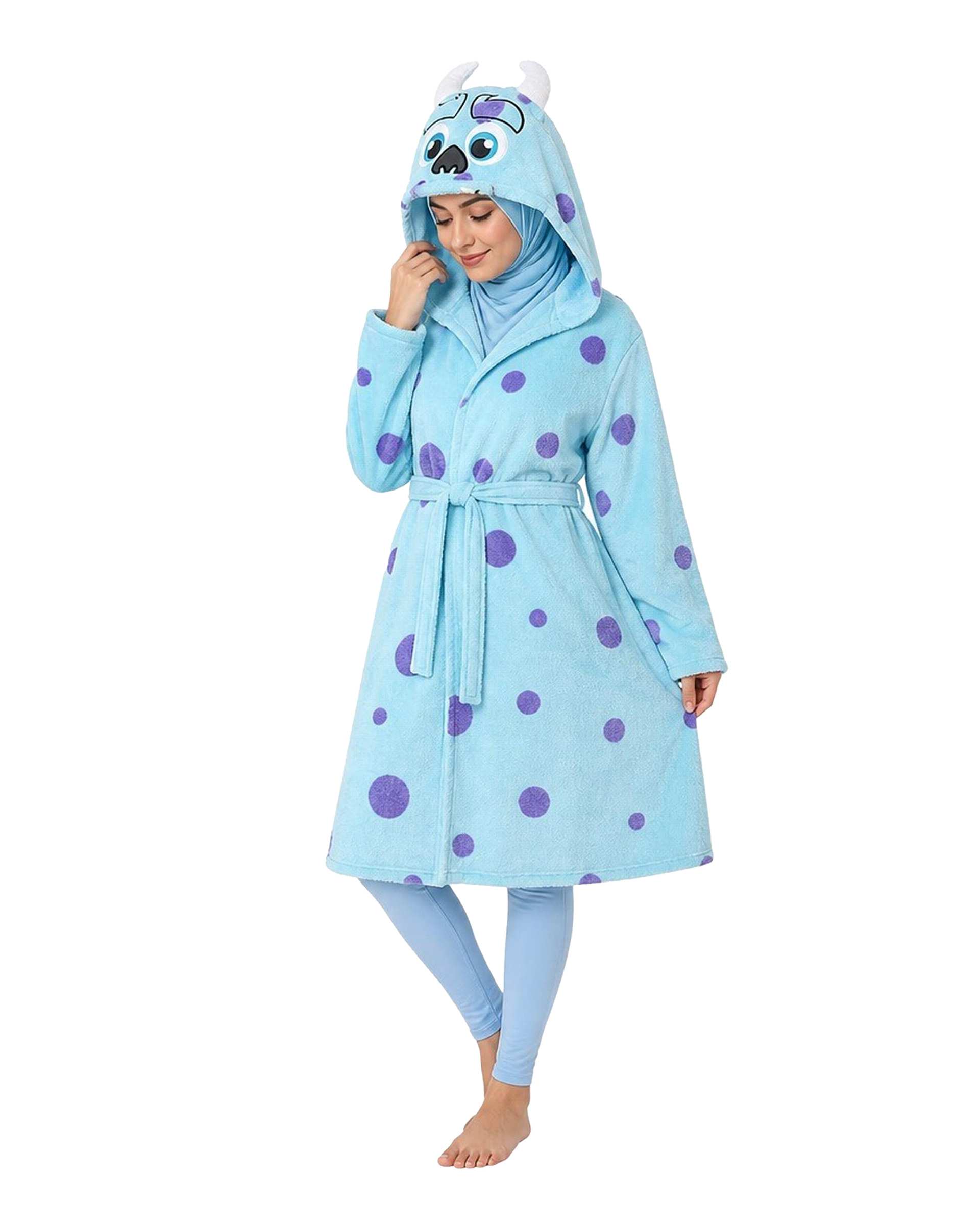 حوله پالتویی آبی روشن مدل سالیوان سایز 120 مناسب بزرگسالان قد 150 تا 175 سانتی متر