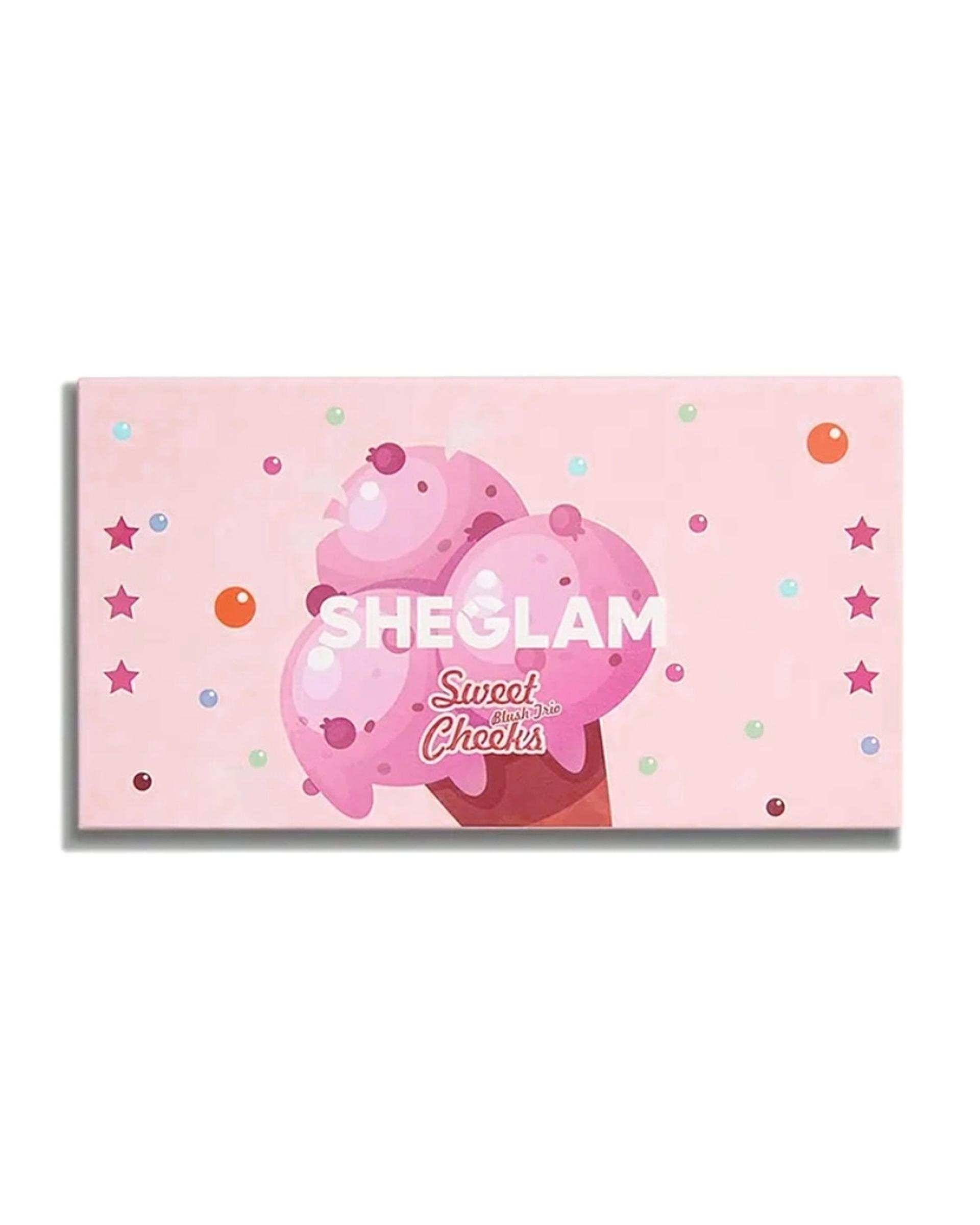 پالت رژگونه پودری 3 رنگ شیگلم Sheglam مدل Sweet Cheeks رنگ Enamored