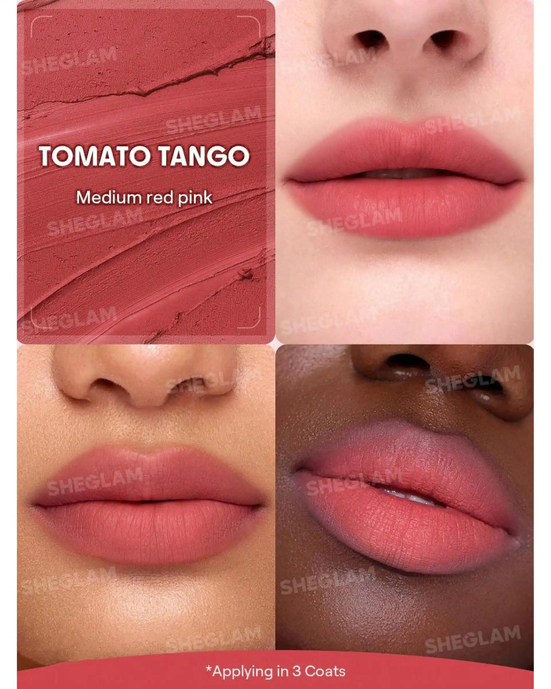 رژ لب شیگلم Sheglam مدل Bounce Putty Pocket Lipstick رنگ Tomato Tango