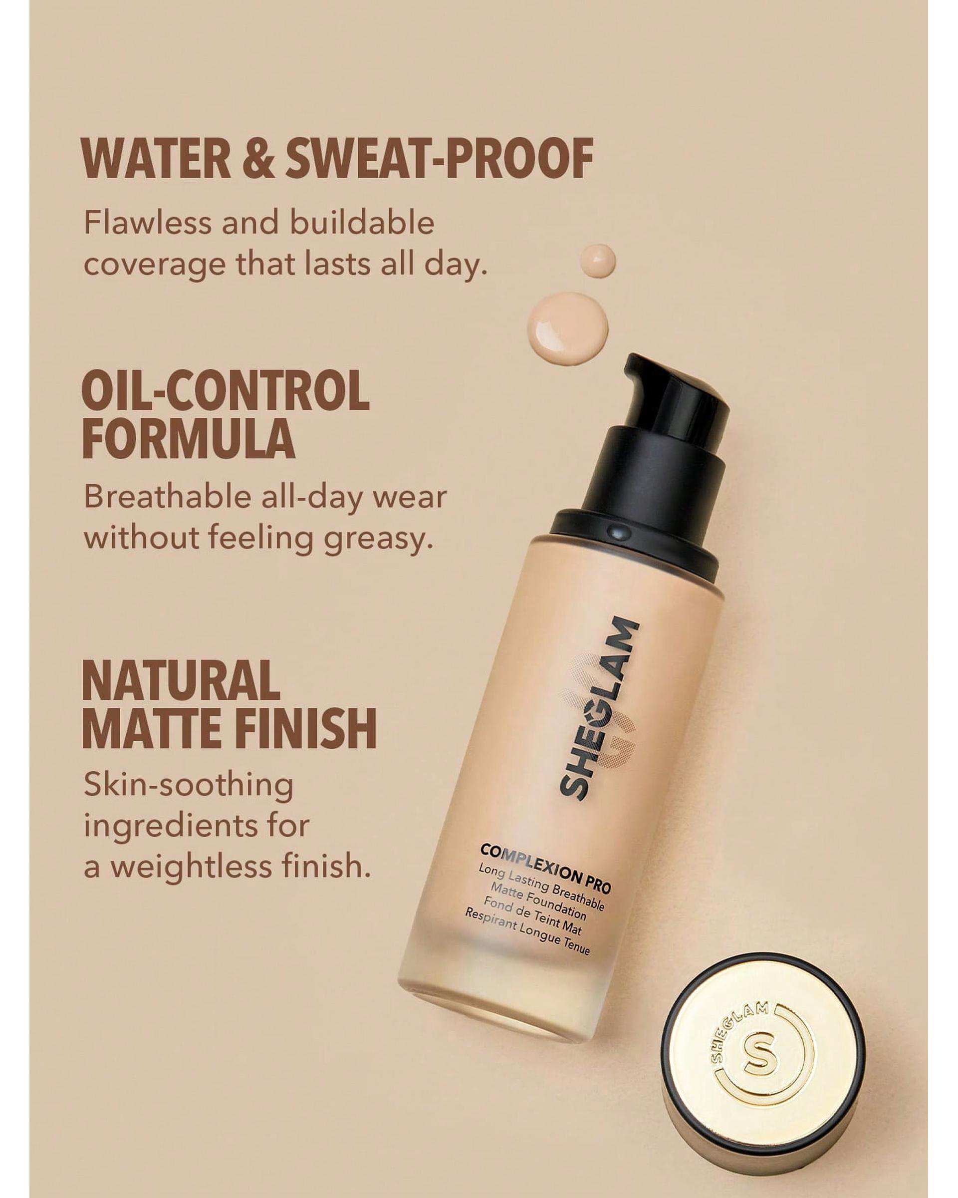 کرم پودر مات شیگلم Sheglam مناسب پوست چرب مدل Complexion Pro رنگ Shell