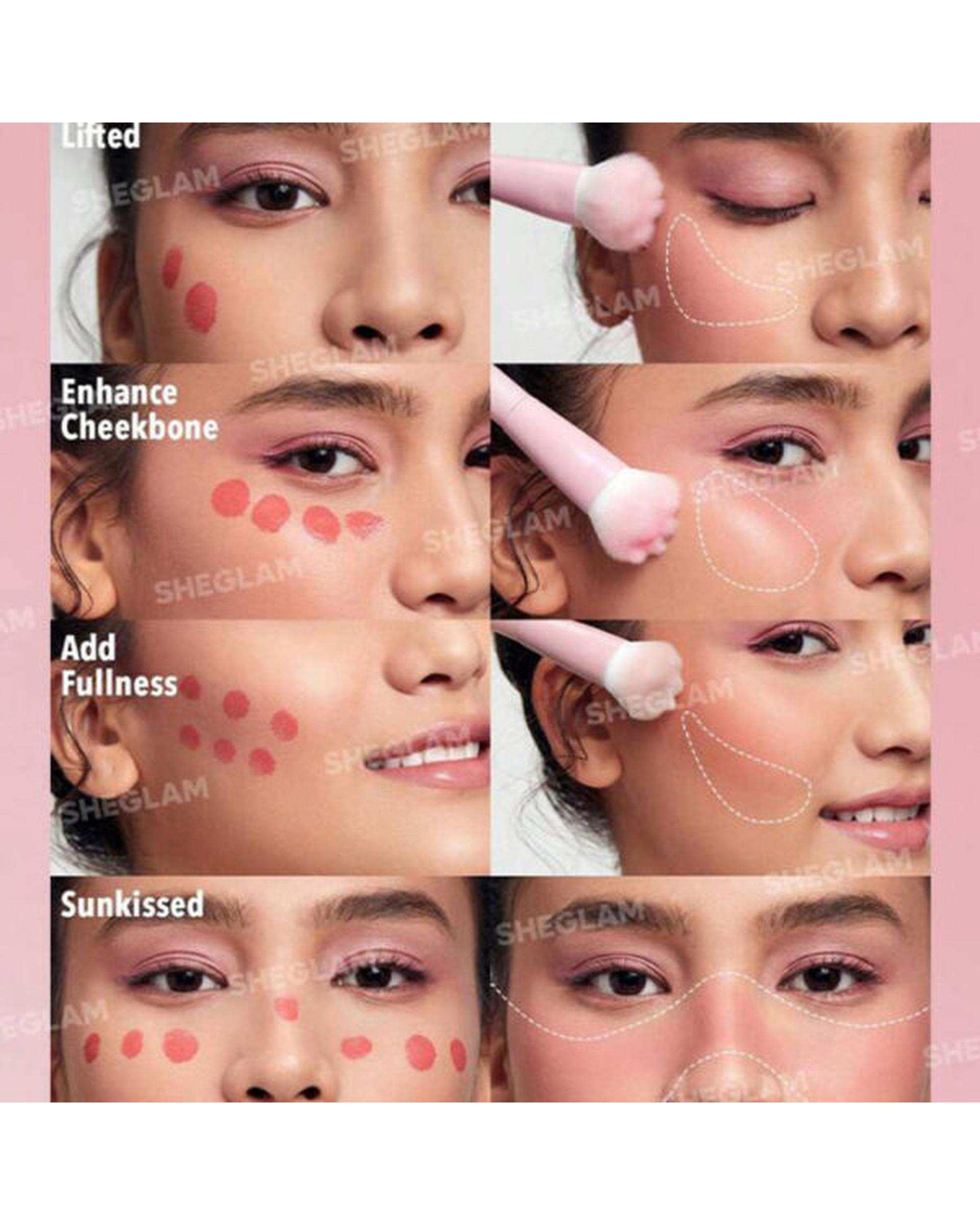 براش پنجه گربهای رژگونه مایع شیگلم Sheglam مدل Liquid Blush Brush