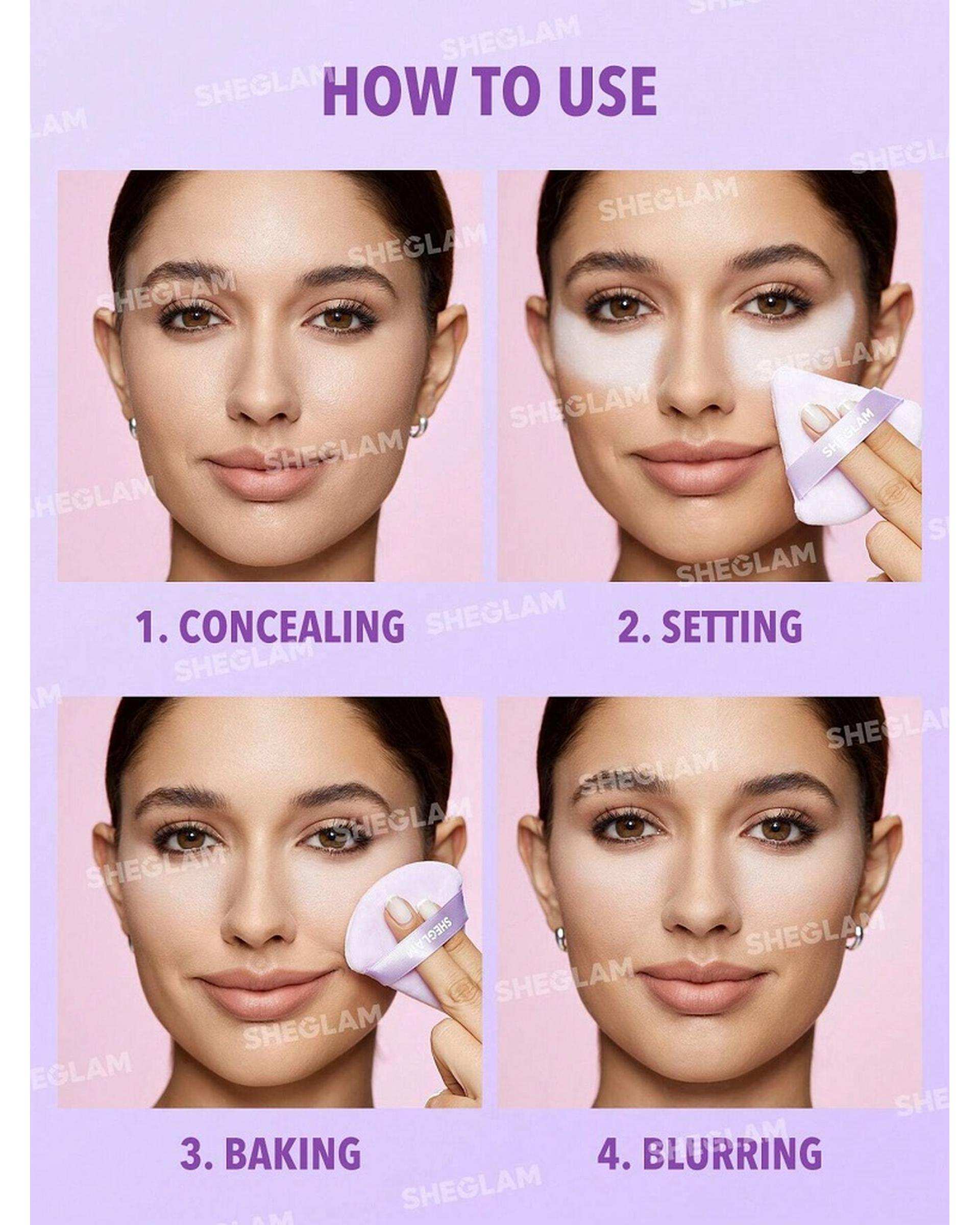 پاف آرایشی 3 عددی بنفش شیگلم Sheglam