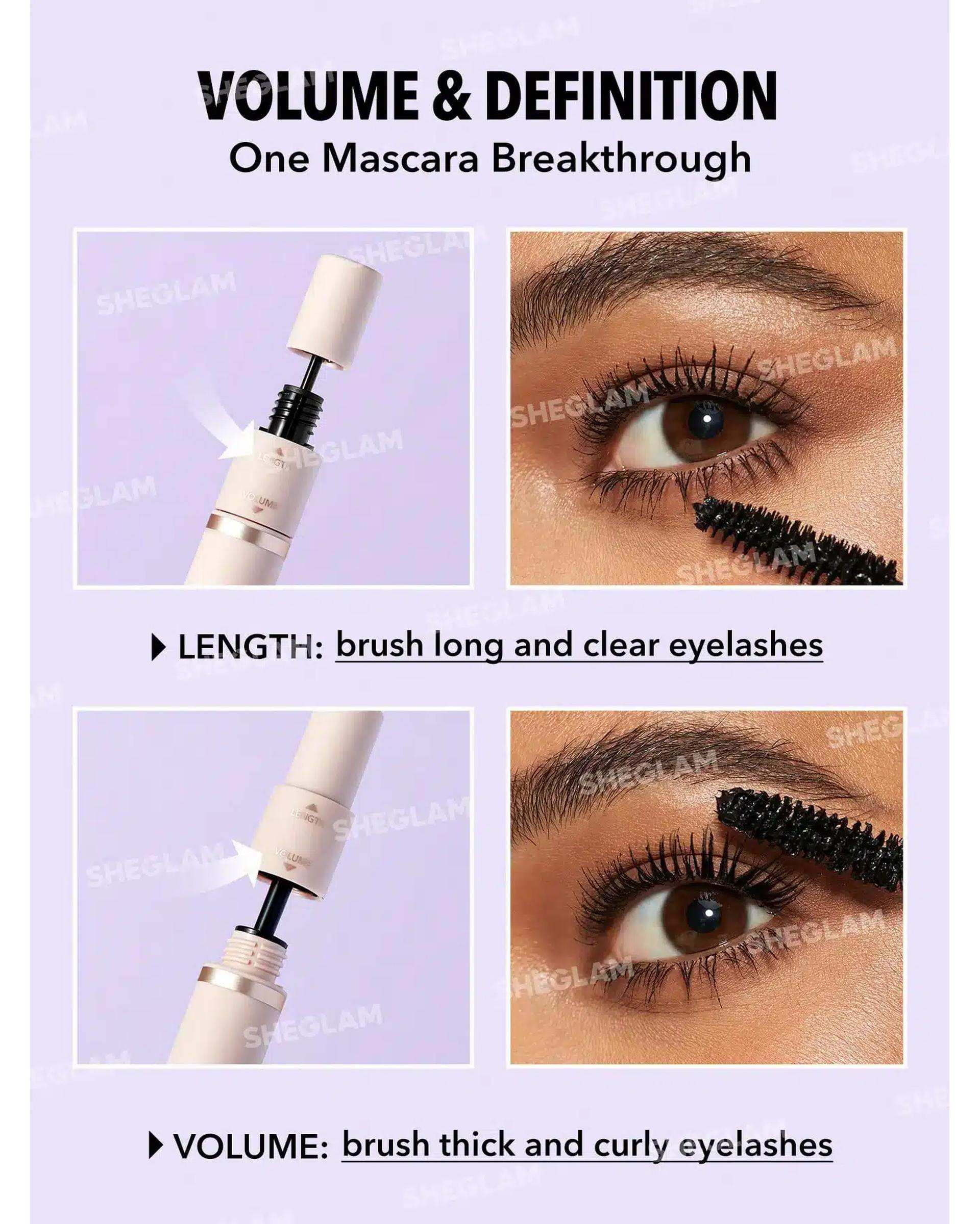 ریمل دو سر حجم دهنده و بلند کننده مژه شیگلم Sheglam مدل Lash Besties 2 in 1 Mascara