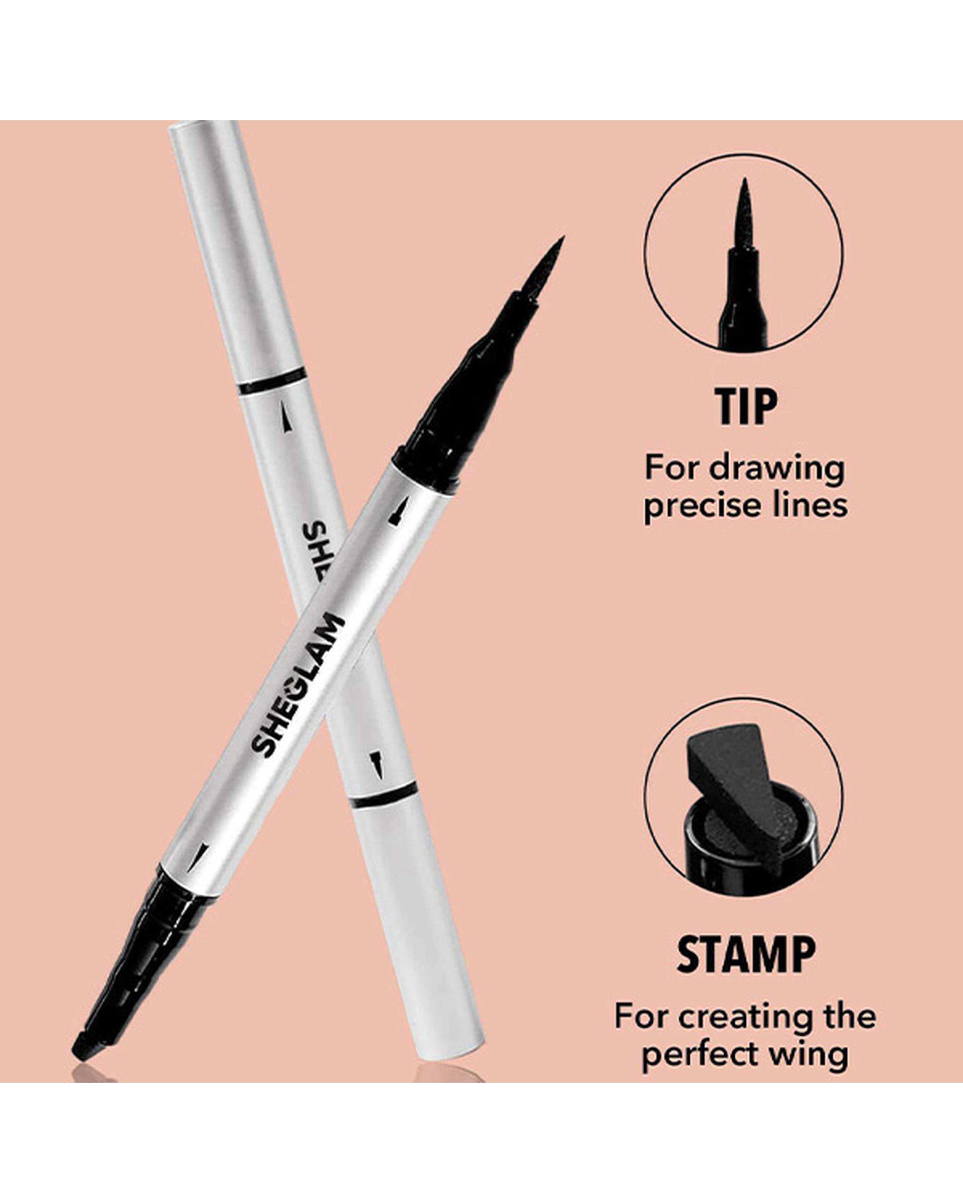 خط چشم ماژیکی دو سر ضد آب مشکی شیگلم Sheglam مدل Wing It Waterproof Liner Duo