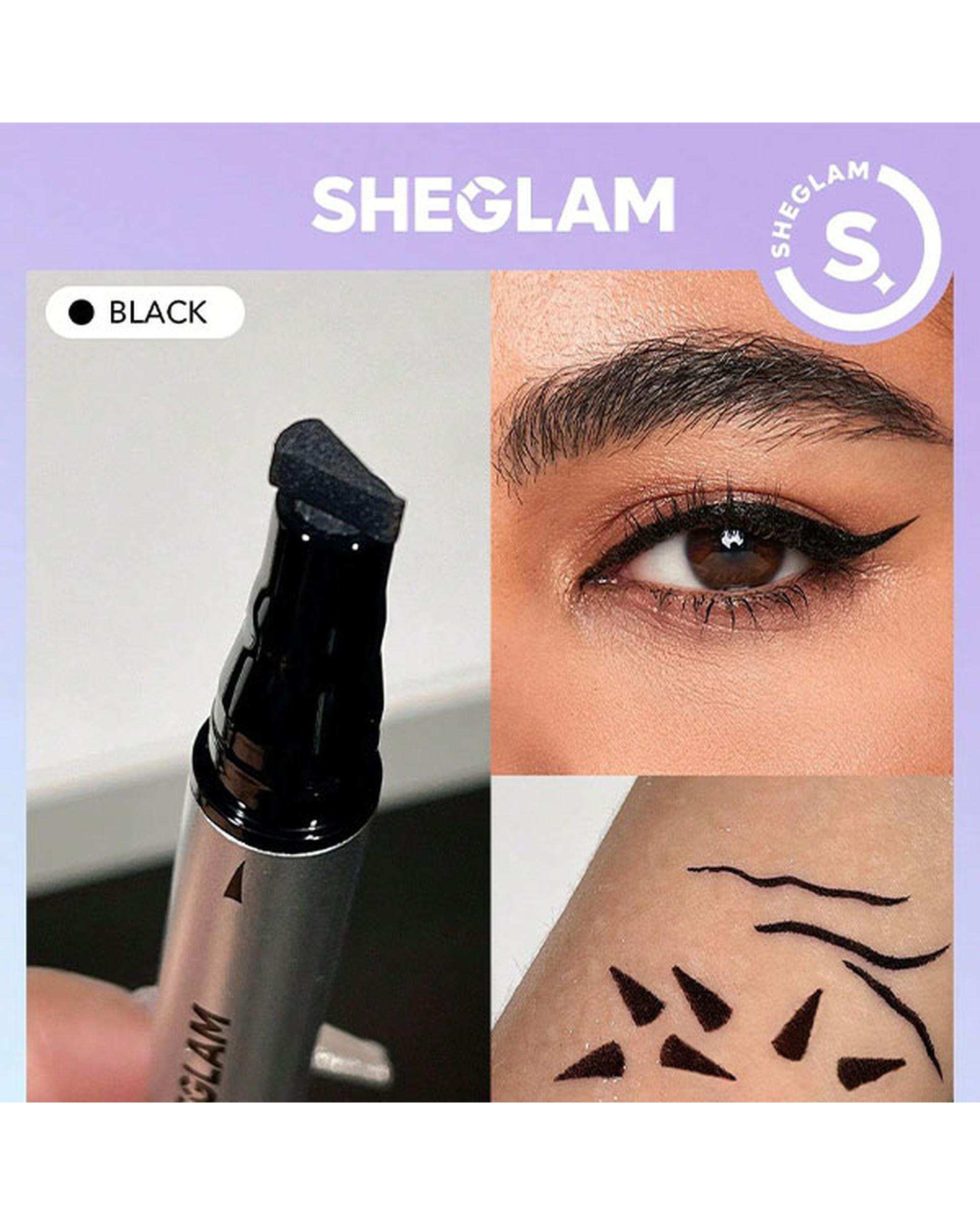 خط چشم ماژیکی دو سر ضد آب مشکی شیگلم Sheglam مدل Wing It Waterproof Liner Duo