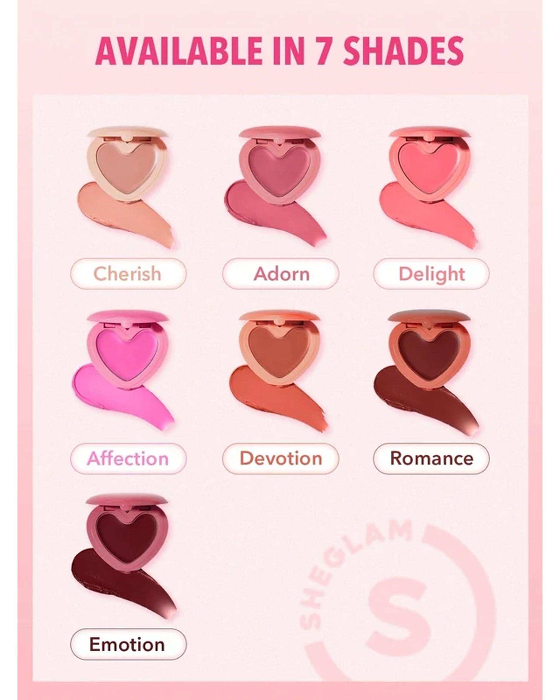 رژگونه کرمی قلبی شیگلم Sheglam مدل Playing Cupid رنگ Cherish