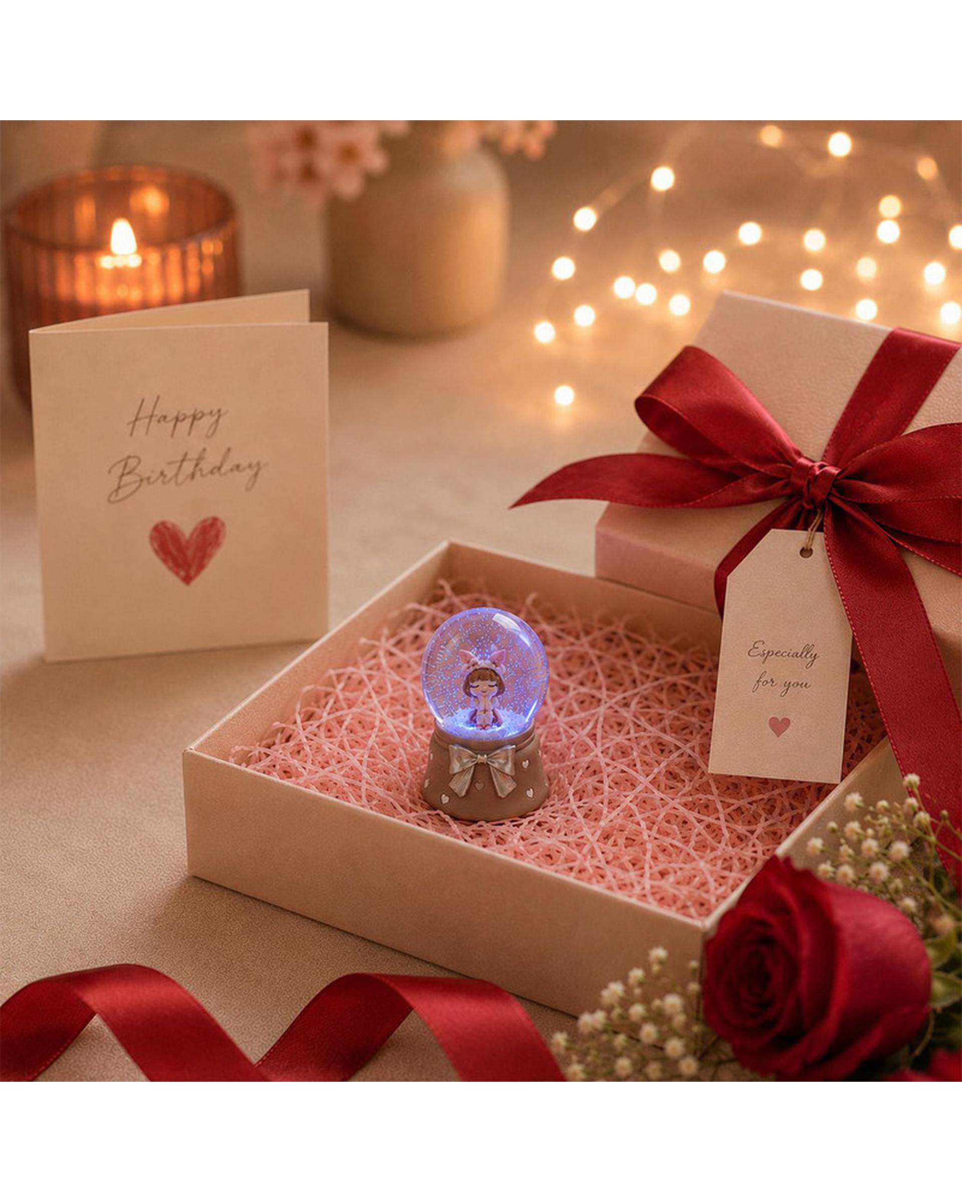 گوی چراغ دار نسکافه ای مدل دختر و پاپیون
