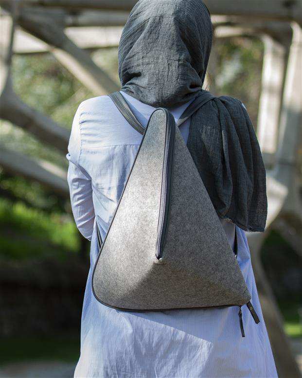 کیف نمدی رنگ طوسی- طوسی