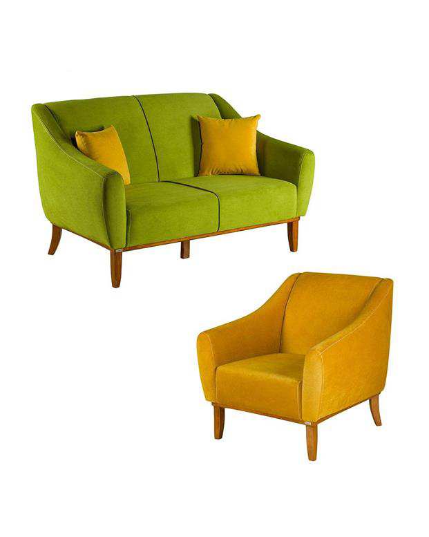 مبل راحتی هفت نفره چشمه نور کد MA-407.2+1-BR-GR-YL
