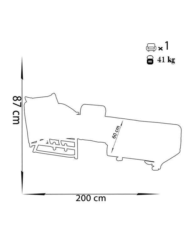 مبل تخت شو یک نفره چشمه نور مدل MA-502.80-DBL