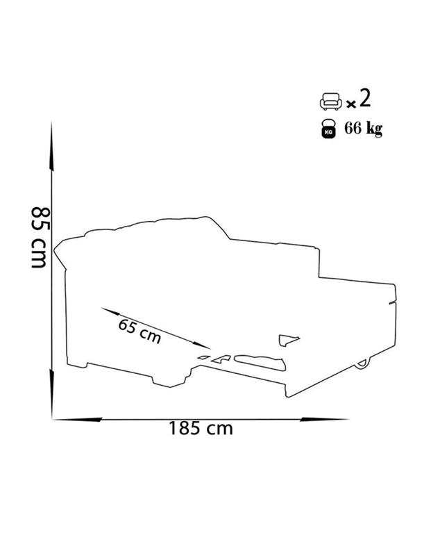 مبل تختخواب شو دو نفره چشمه نور مدل MA-511/2-BR