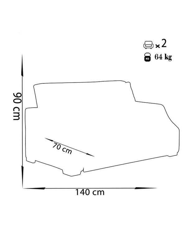 مبل تختخواب شو دو نفره چشمه نور مدل MA-510/2-CR
