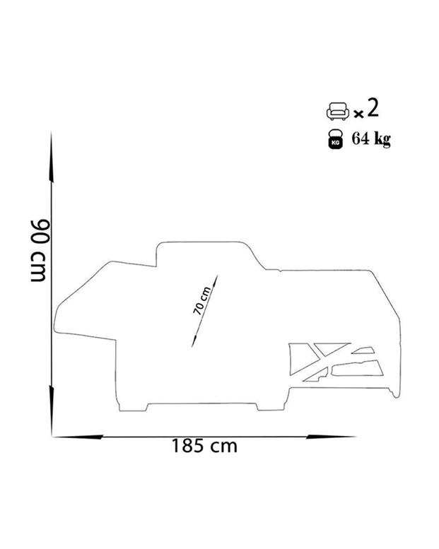 مبل تختخواب شو دو نفره چشمه نور مدل MA-510/2-CR