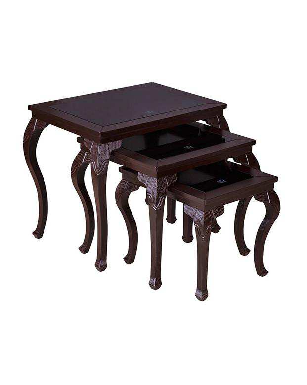 میز عسلی چشمه نور کد D-104-BR مجموعه 3 عددی