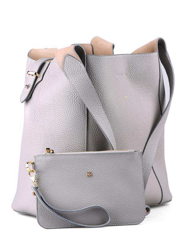 کیف دوشی زنانه طوسی روشن درسا