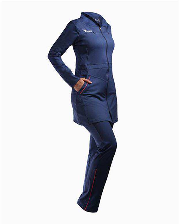 ست گرم کن ورزشی زنانه سرمه ای GK201 تکنیک