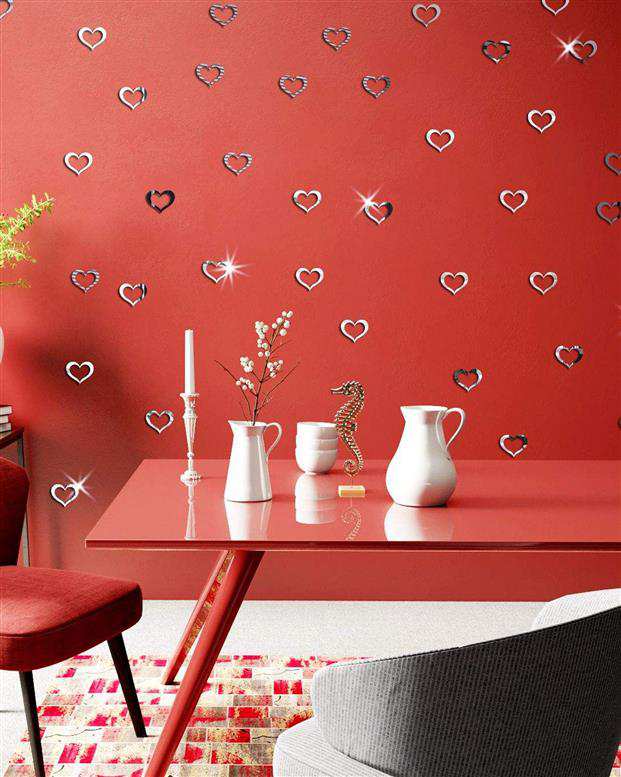 آینه طرح Heart نقره ای  کد 50 دوبکس