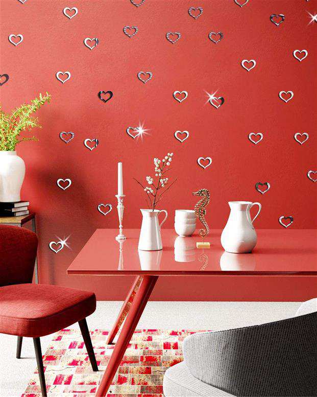 آینه طرح Heart کد 30 نقره ای دوبکس