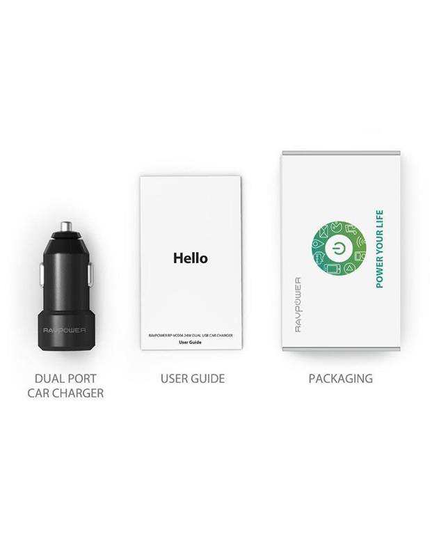شارژر فندکی مدل RP-VC006 24W Dual Port   راو پاور