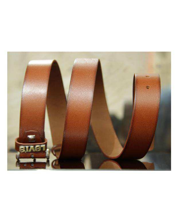 کمربند چرم طبیعی گاوی مردانه کد Belt-203A عسلی چرم بیسراک