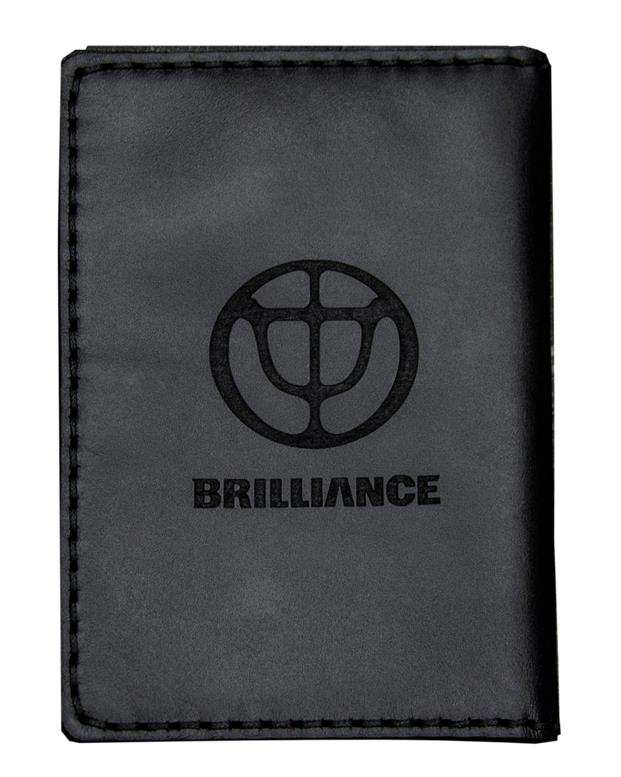 کیف چرمی مدارک خودرو طرح برلیانس Brilliance-301 مشکی بیسراک