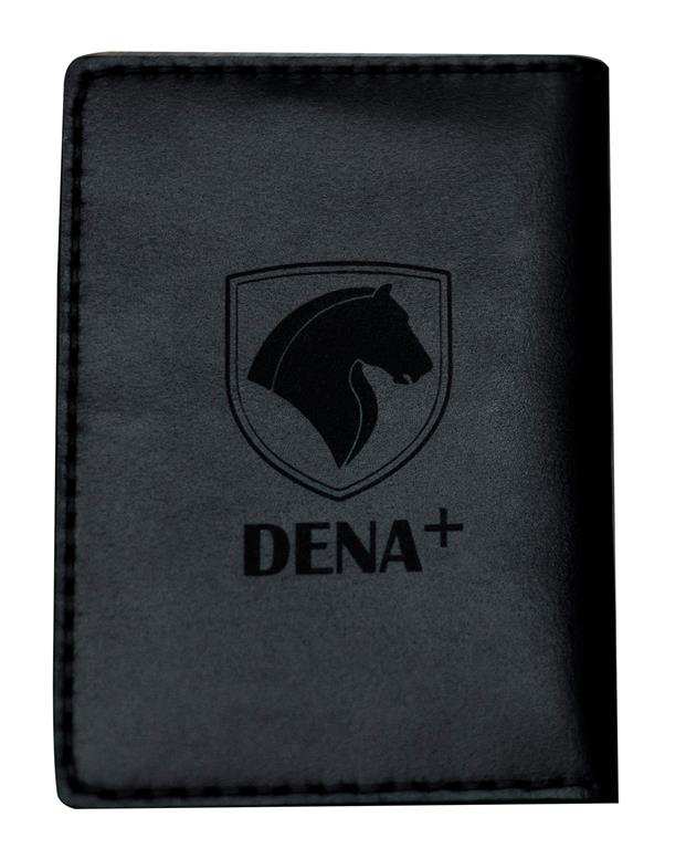 کیف چرم مدارک خودرو طرح دنا پلاس کد Dena+-301 مشکی بیسراک