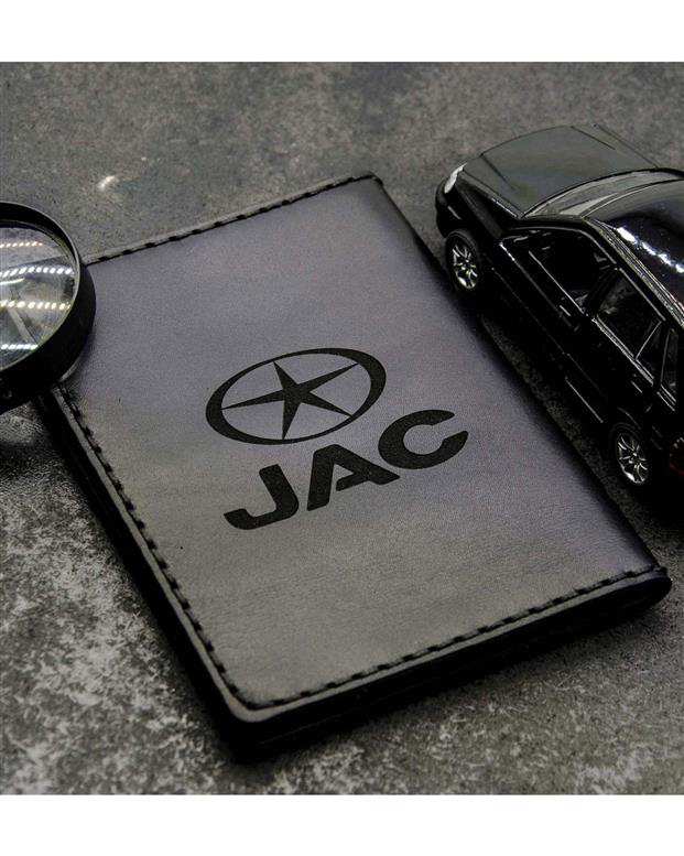 کیف چرم مدارک خودرو طرح جک کد Jac-301 مشکی بیسراک