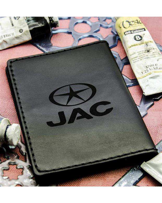 کیف چرم مدارک خودرو طرح جک کد Jac-301 مشکی بیسراک