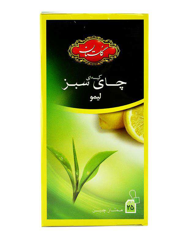 چای سبز کیسه ای لیمو گلستان بسته 25 عددی